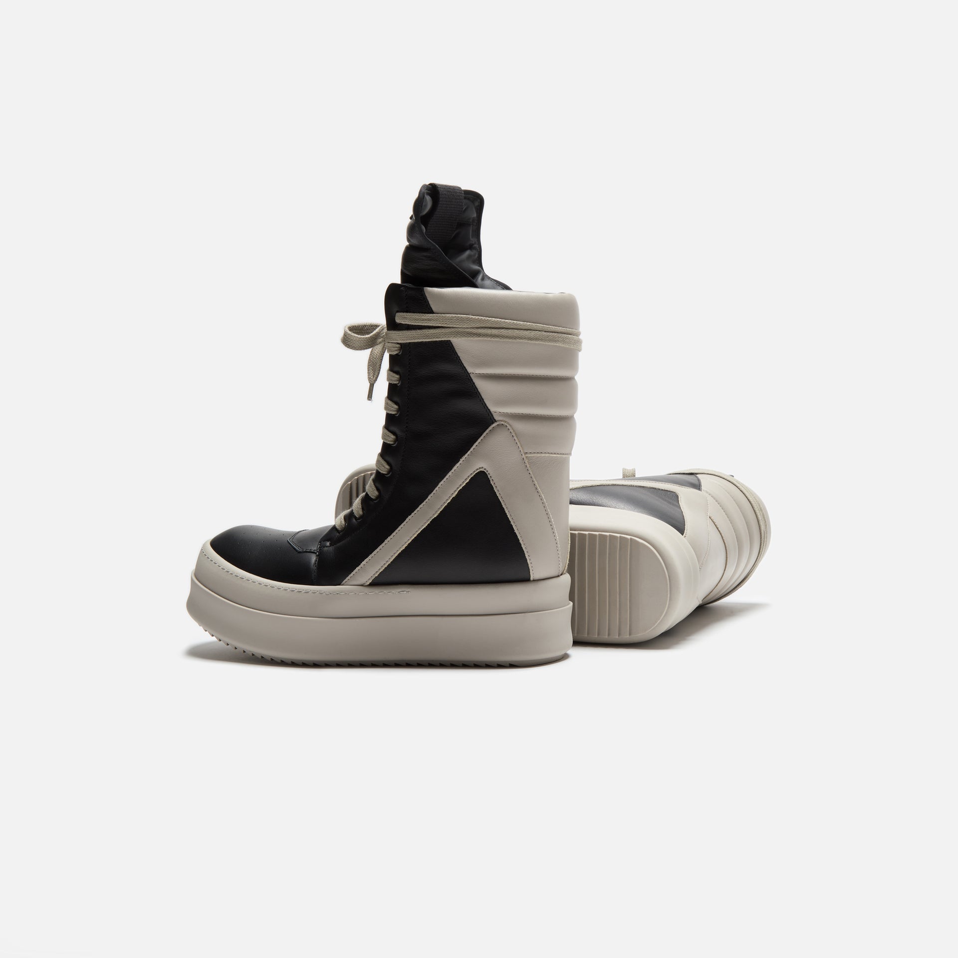 Rick Owens Mega Geobasket Sneakers - Black / Pearl / Pearl