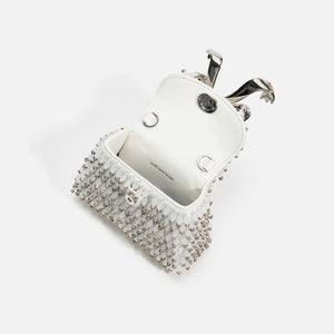 Self-Portrait Embellished Micro Bow Bag - White