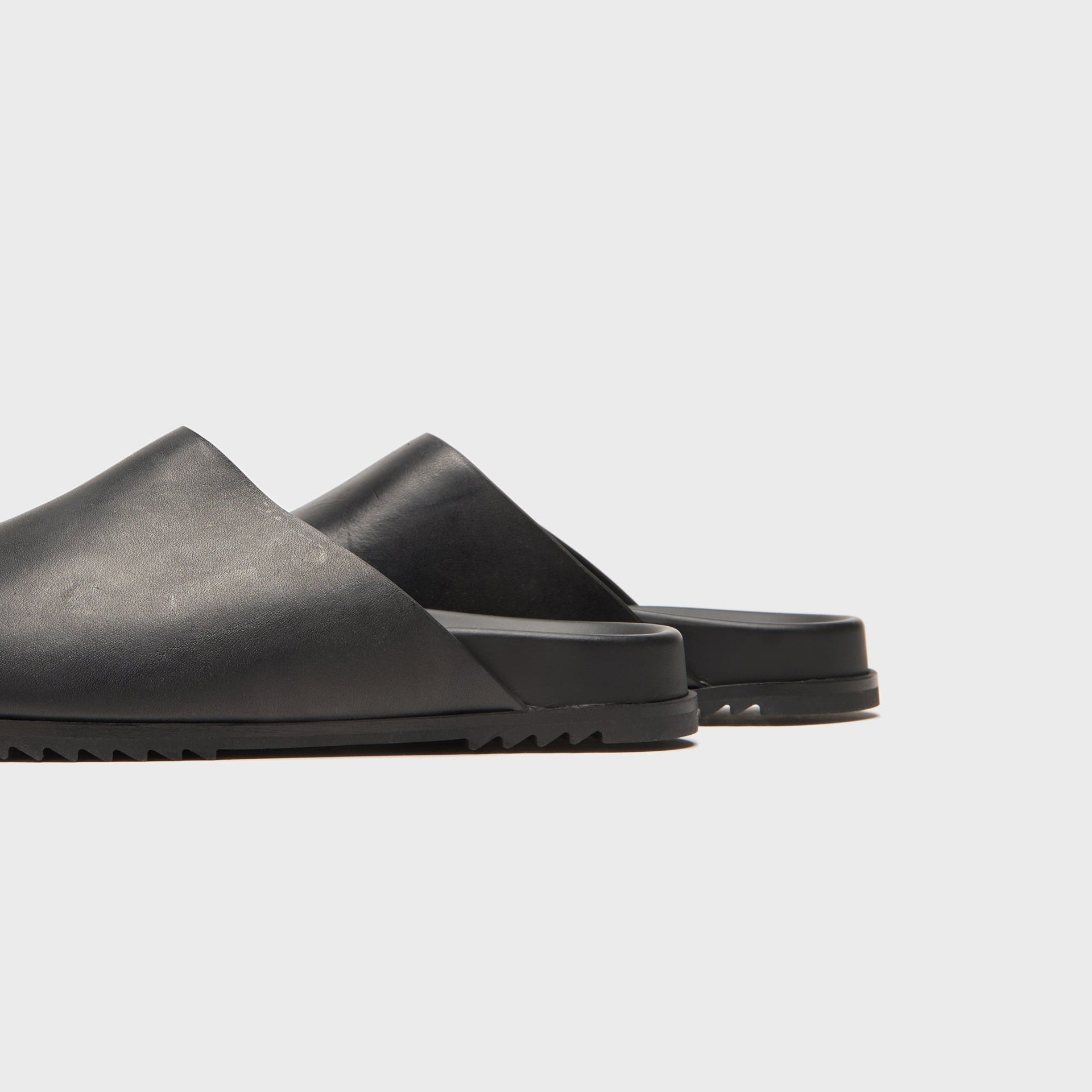 Rick Owens Black Temple Mule Granola Loafers - Pelle Black