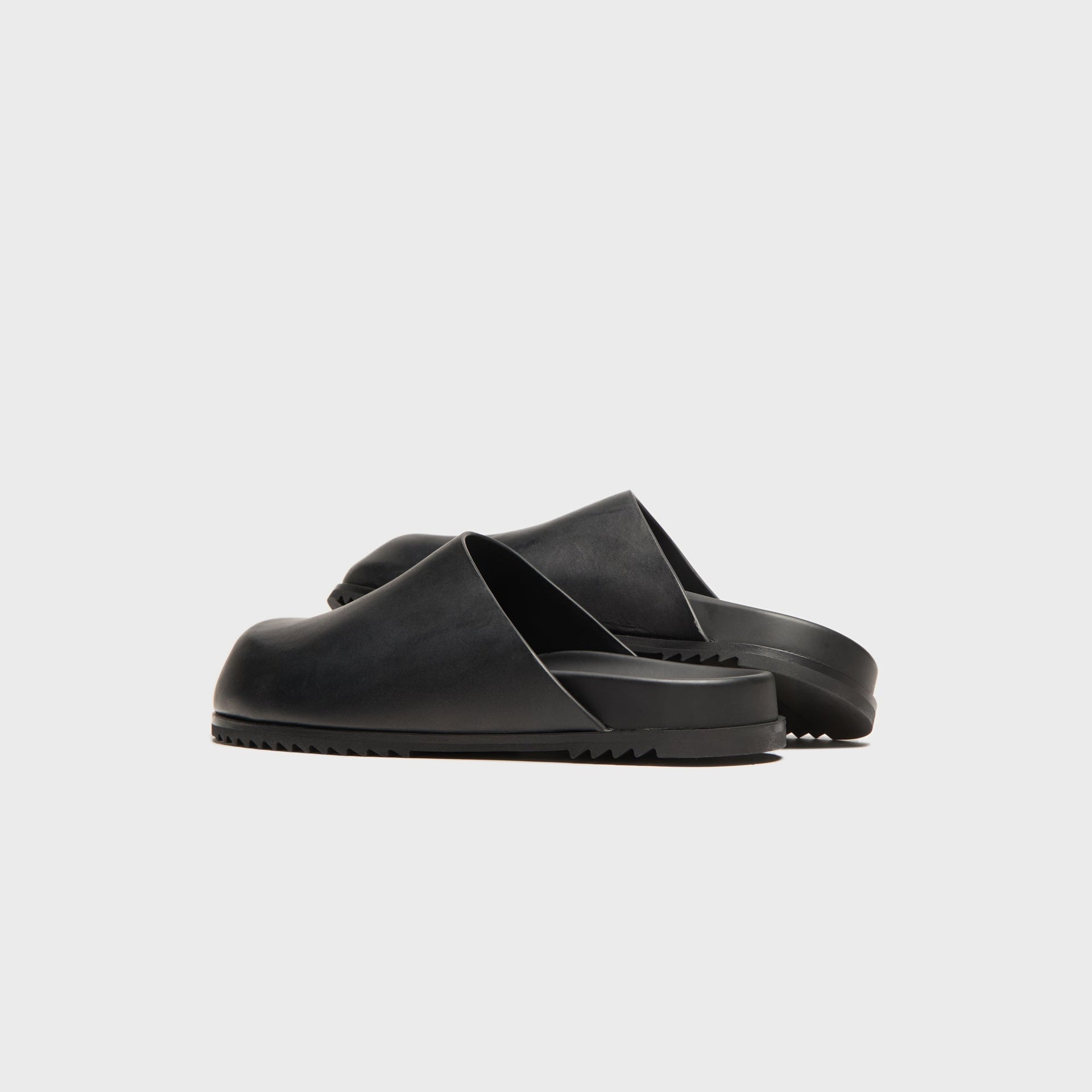 Rick Owens Black Temple Mule Granola Loafers - Pelle Black