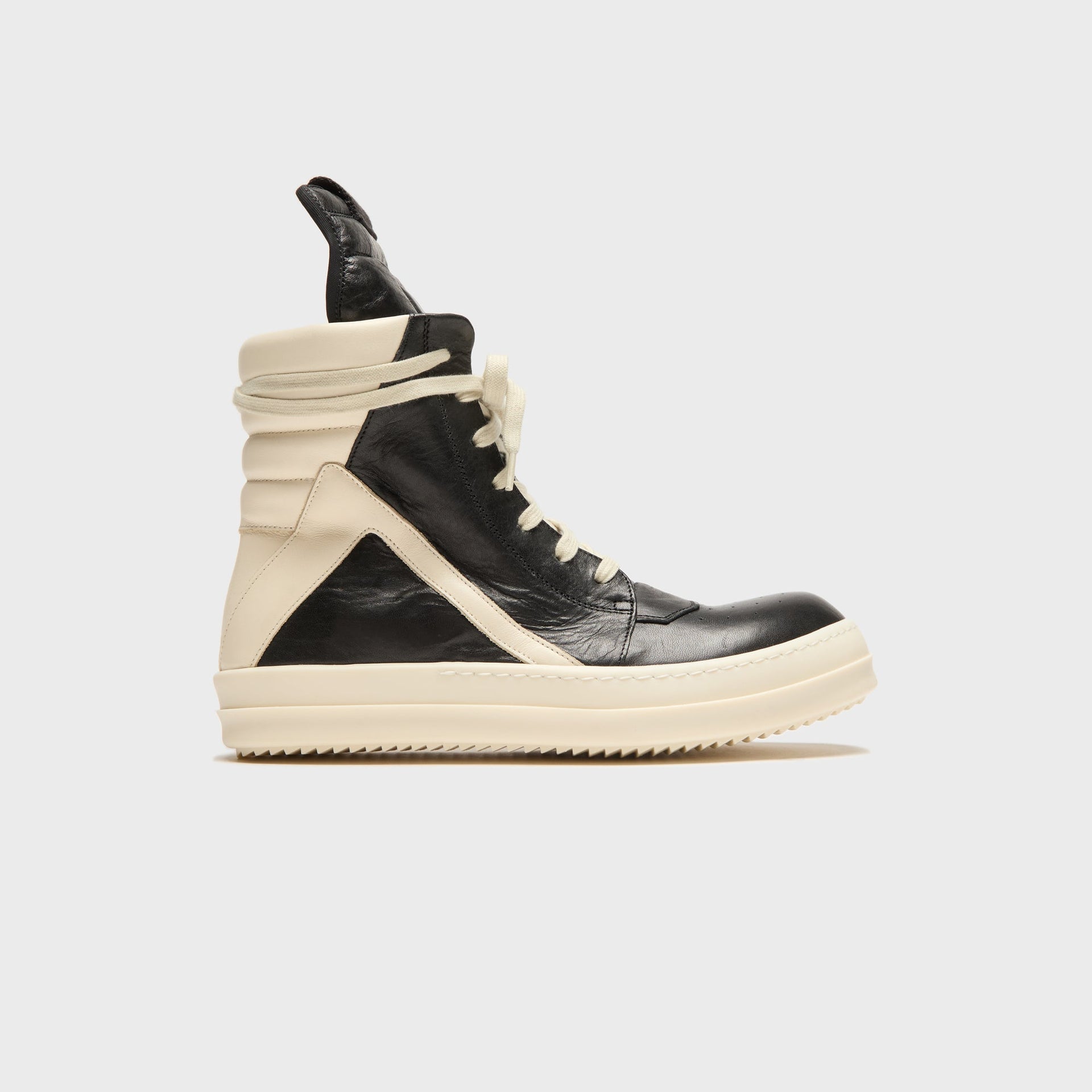 Rick Owens Concordians Geobasket - Pelle Black / Milk / Milk