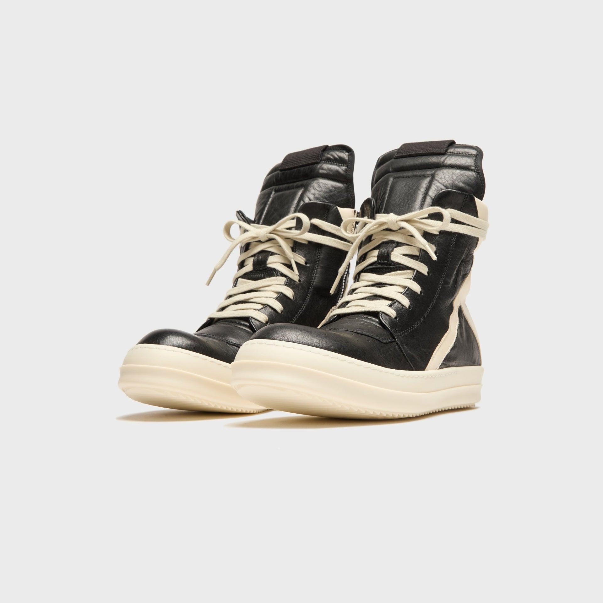 Rick Owens Concordians Geobasket - Pelle Black / Milk / Milk