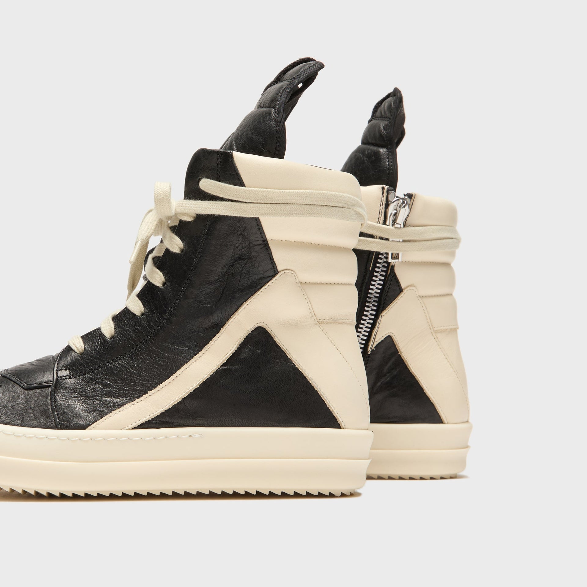 Rick Owens Concordians Geobasket - Pelle Black / Milk / Milk