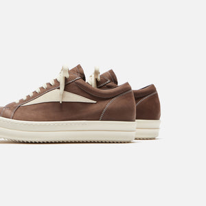 Shop Rick Owens Leather Low-Top Sneakers