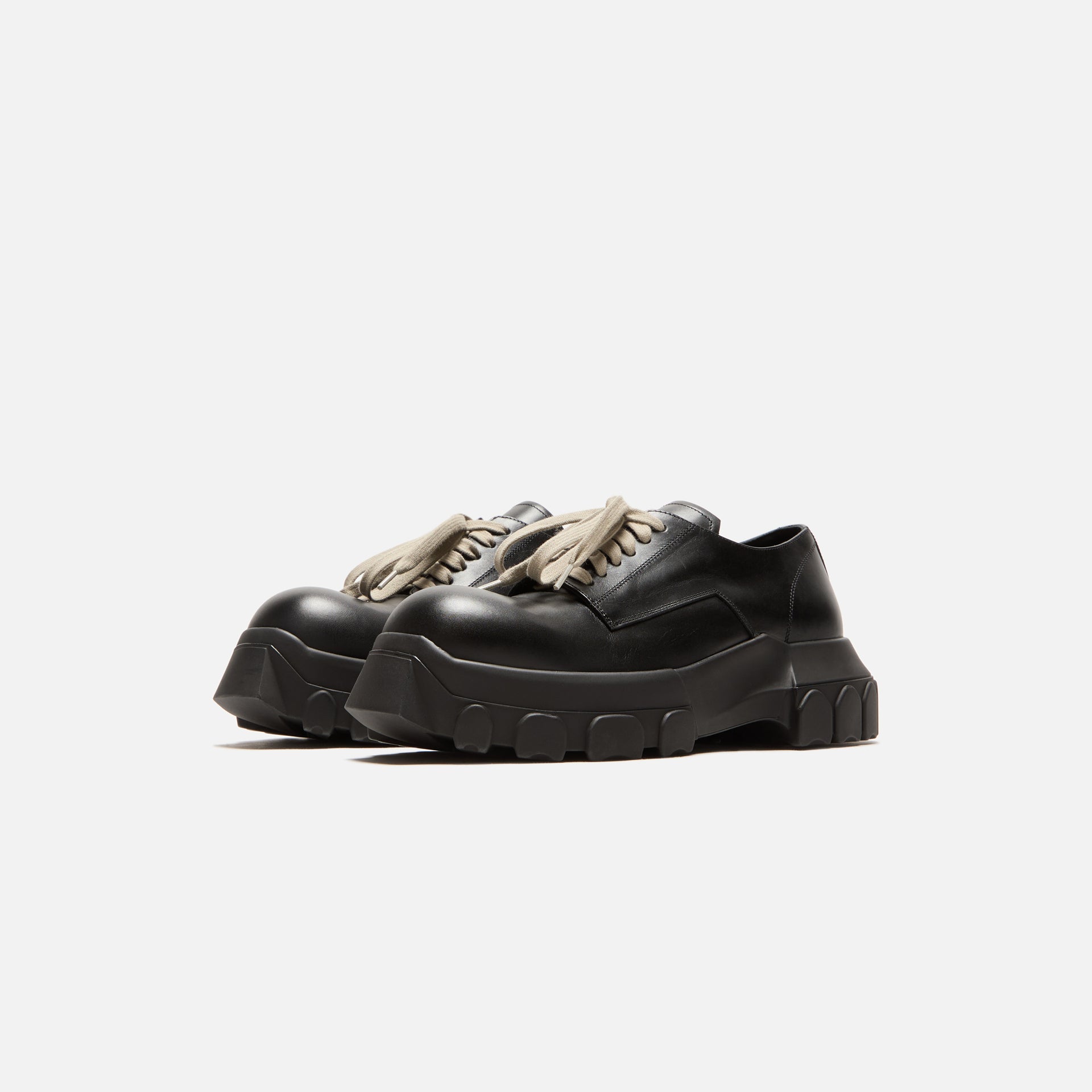 Rick Owens Laceup Bozo Tractor - Black /Black Scarpe in Pelle