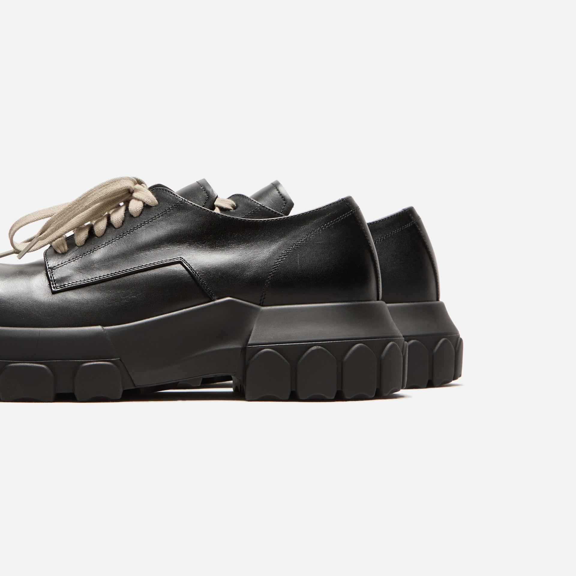 Rick Owens Laceup Bozo Tractor - Black /Black Scarpe in Pelle