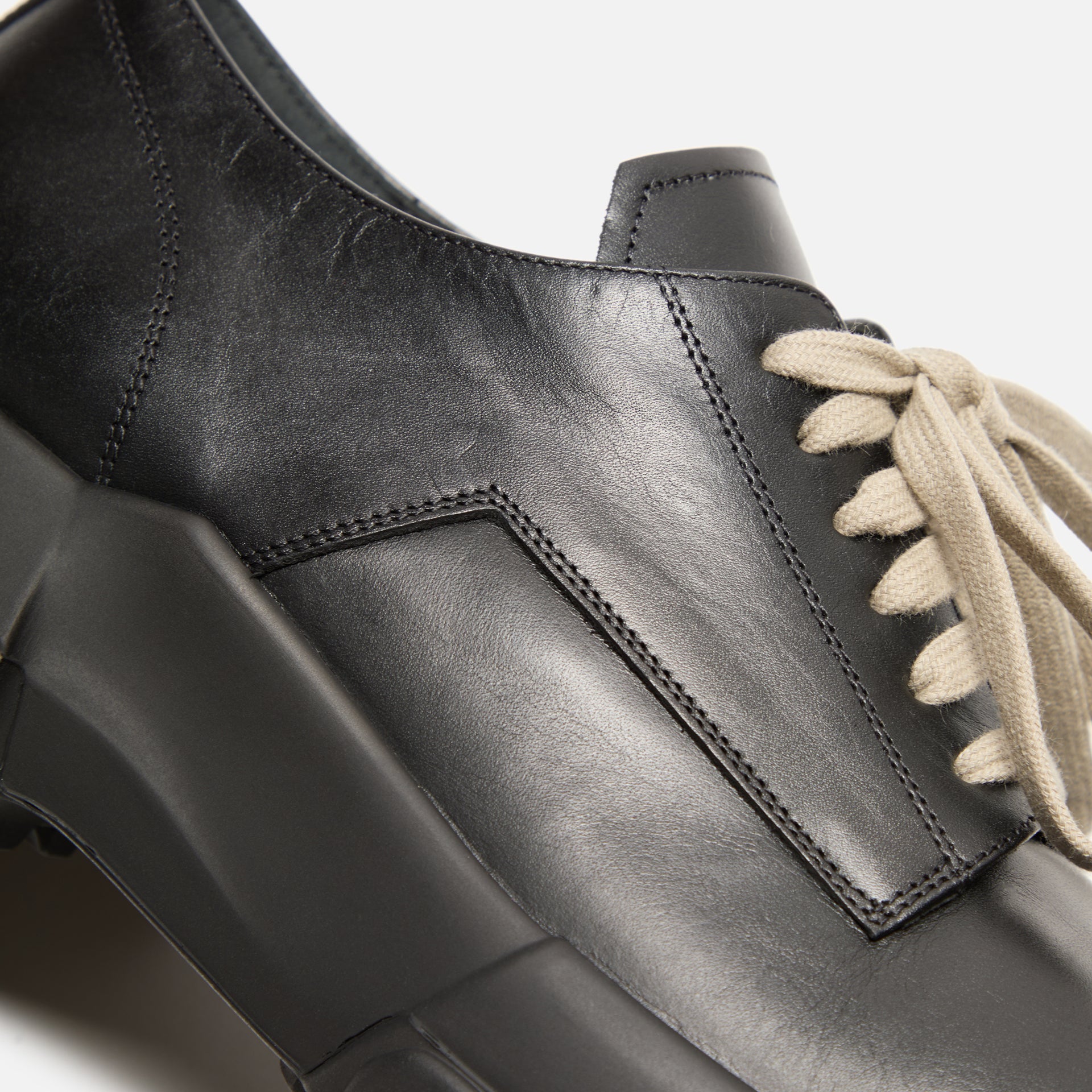 Rick Owens Laceup Bozo Tractor - Black /Black Scarpe in Pelle