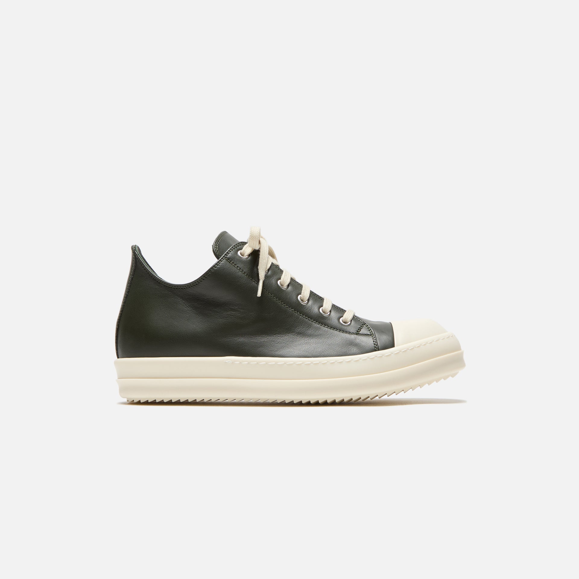 Rick Owens Scarpe Leather Sneakers - Forest / Milk