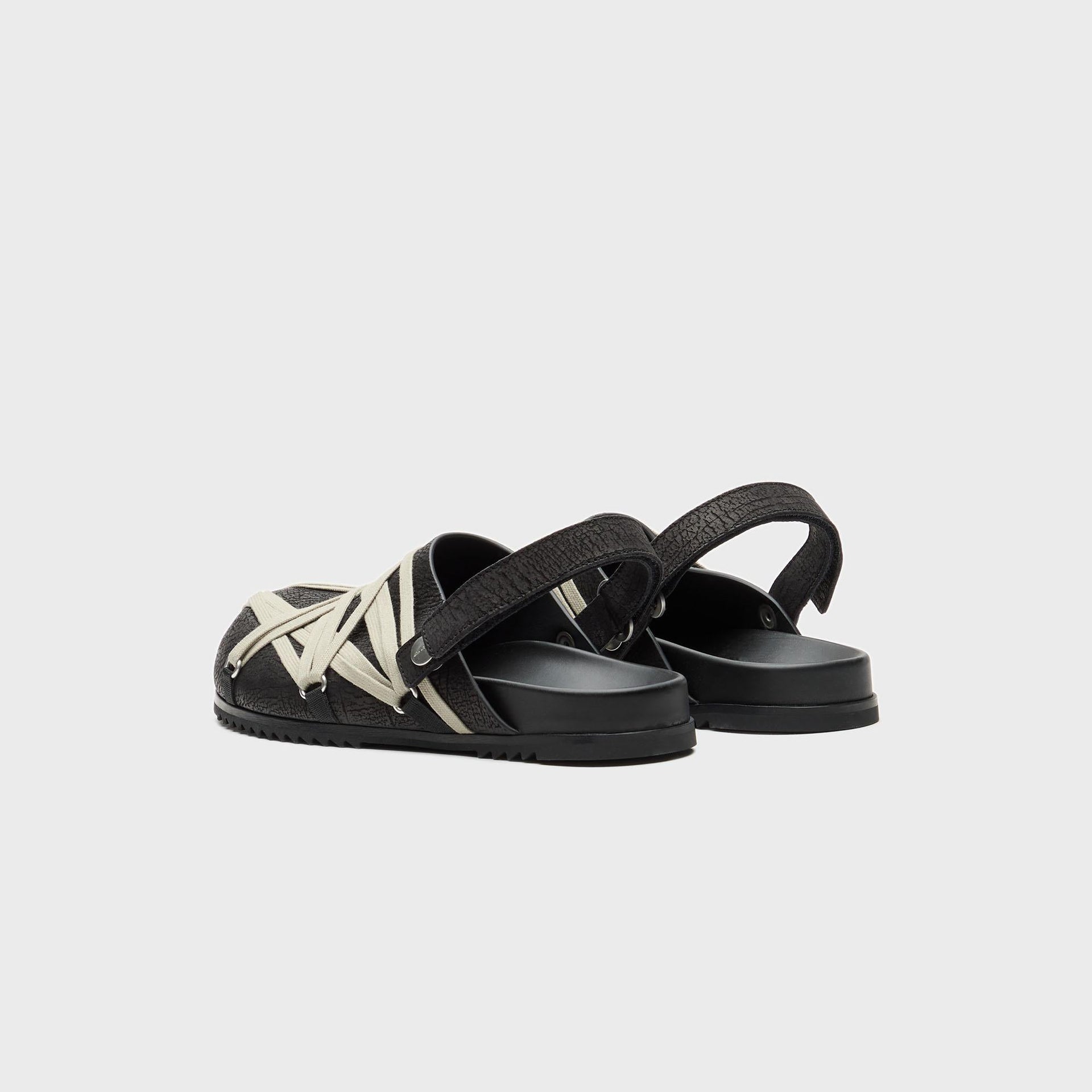 Rick Owens Megalace Mule Granola Mules- Pelle Black