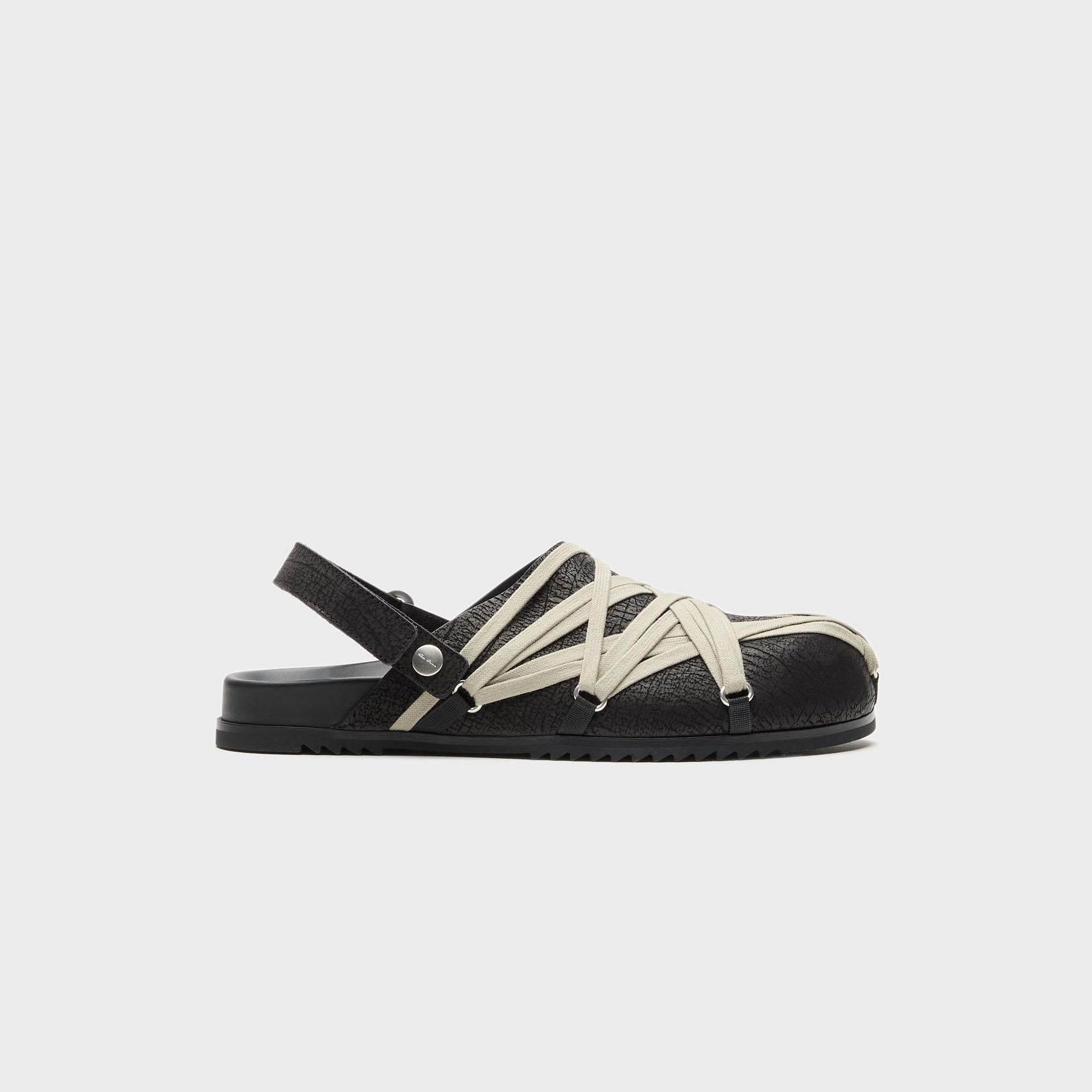 Rick Owens Megalace Mule Granola Mules- Pelle Black