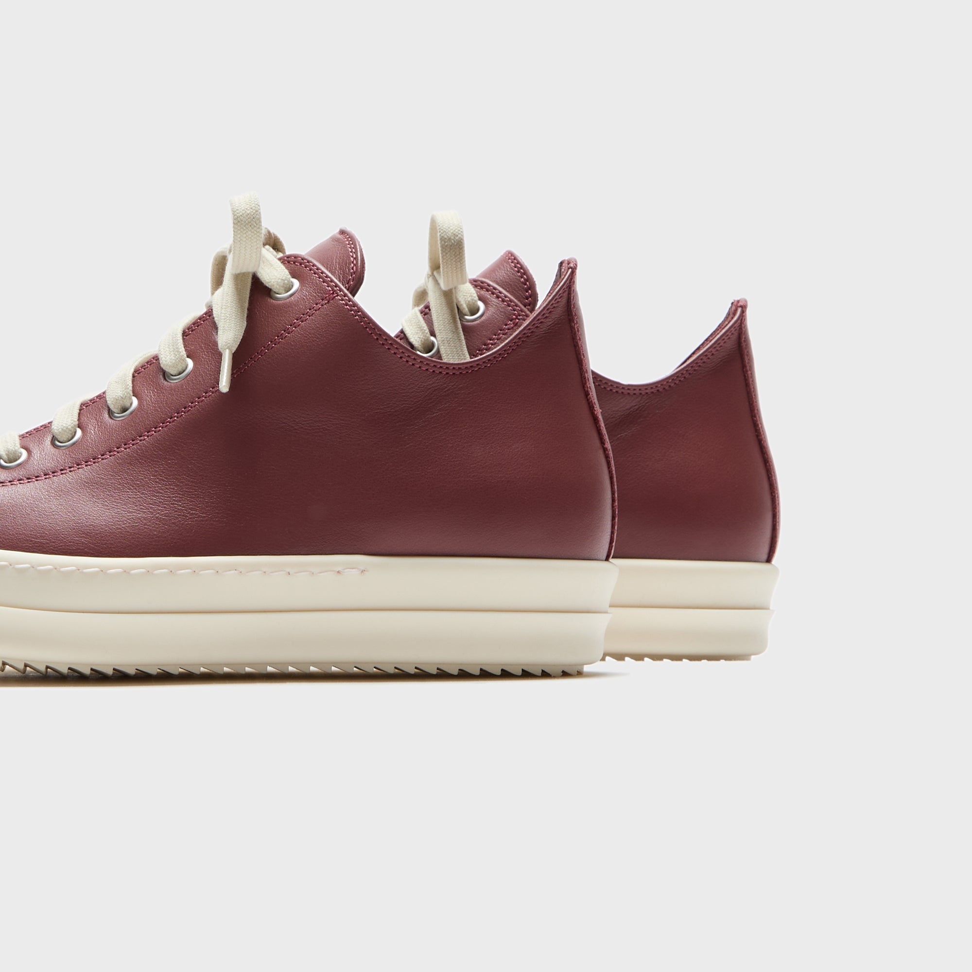 Rick Owens Scarpe In Pelle Low Sneaker - Rosewood / Milk / Milk – Kith