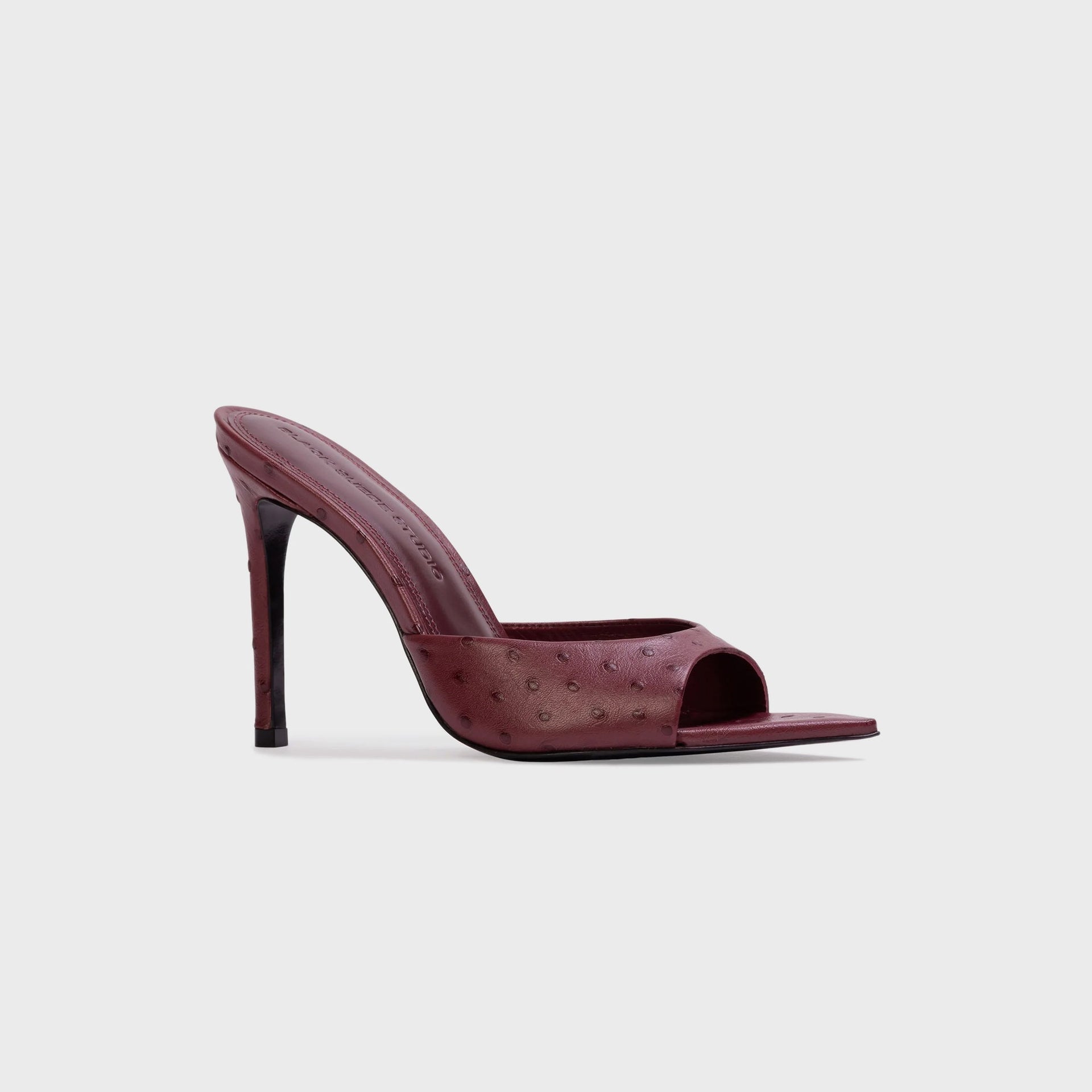Black Suede Studio Brea - Ruby Ostrich Leather