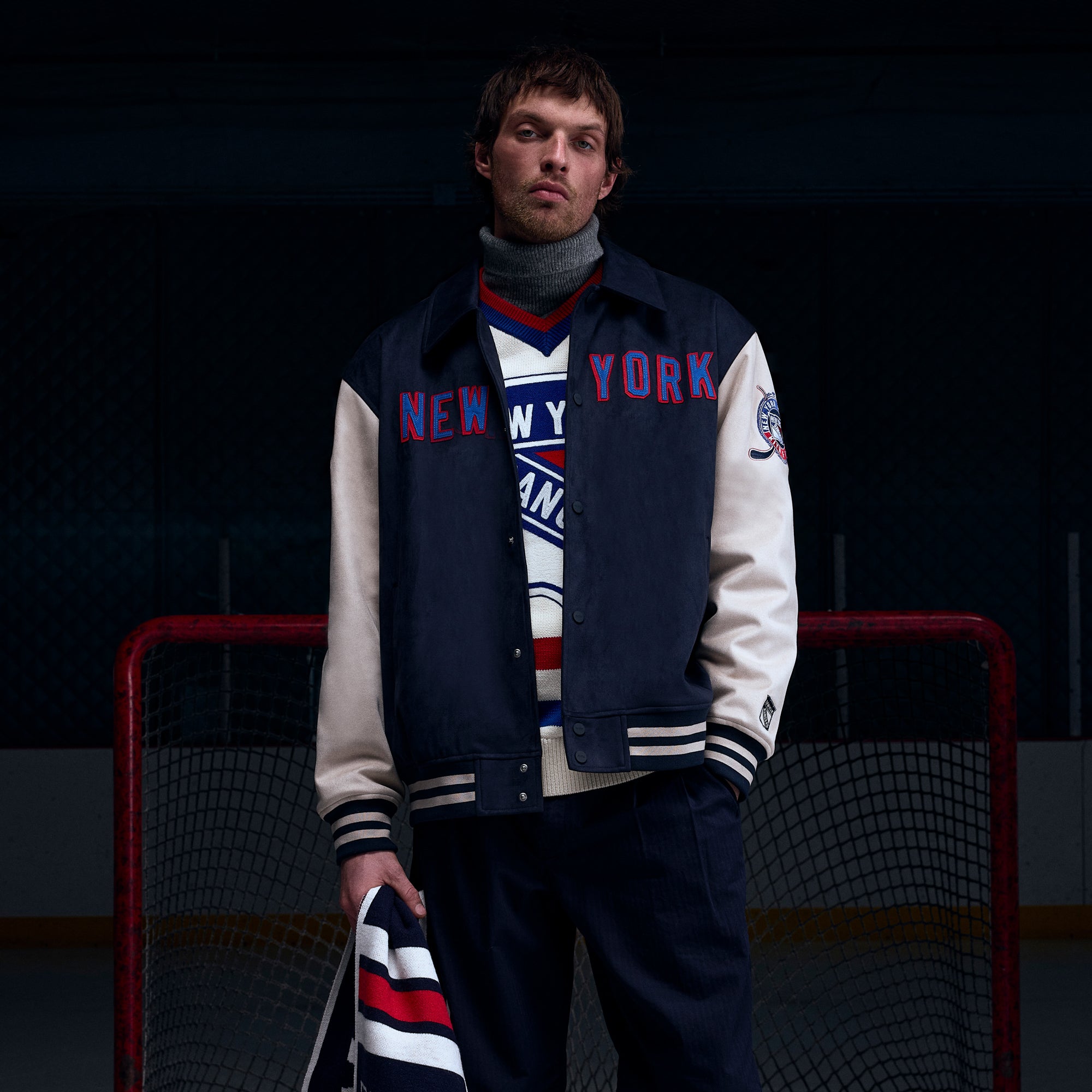Kith for the New York Rangers Shield Knitted Scarf - Nocturnal Kith for the New York Rangers Shield Knitted Scarf - Nocturnal