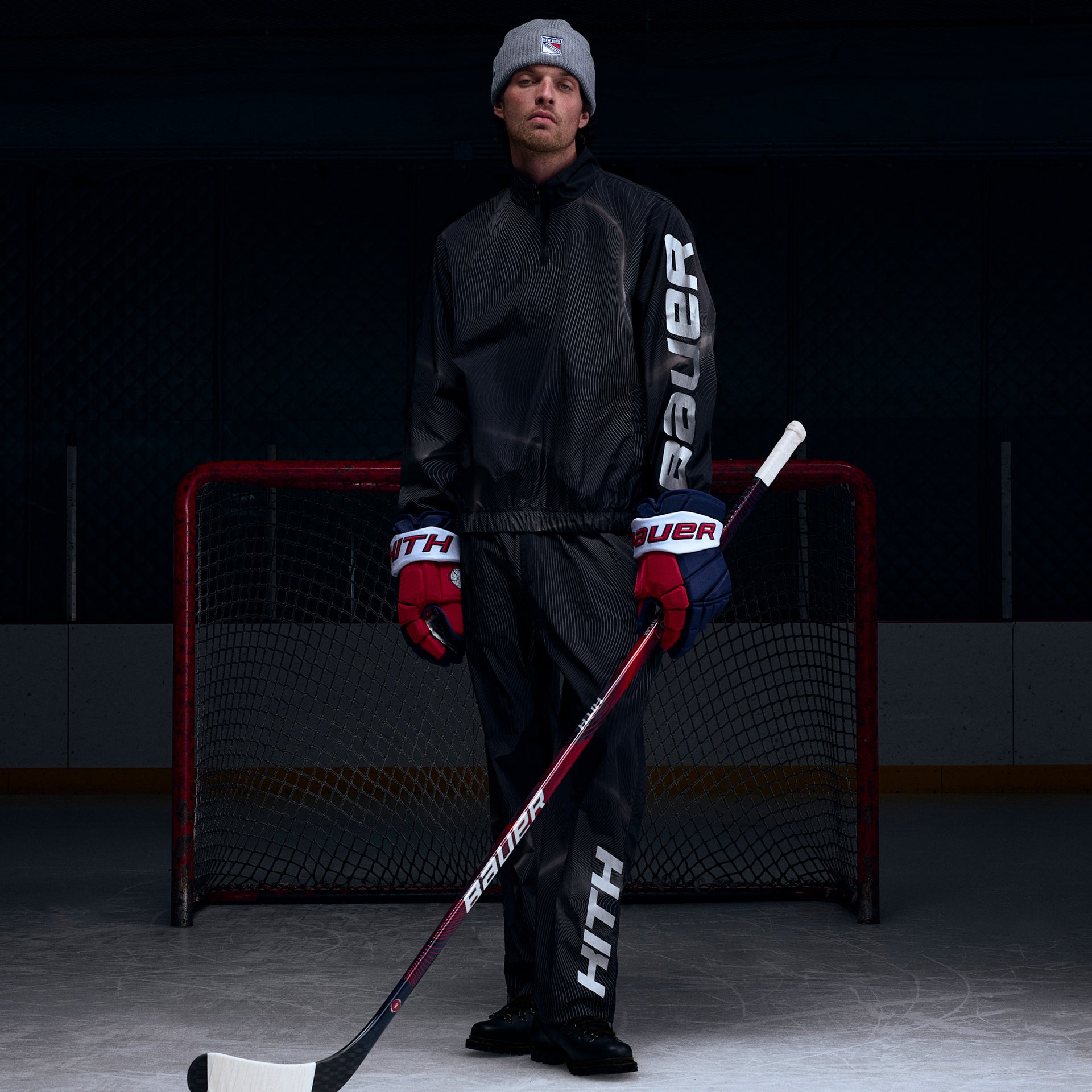 Kith & Bauer for the New York Rangers Nylon Quarter Zip - Black