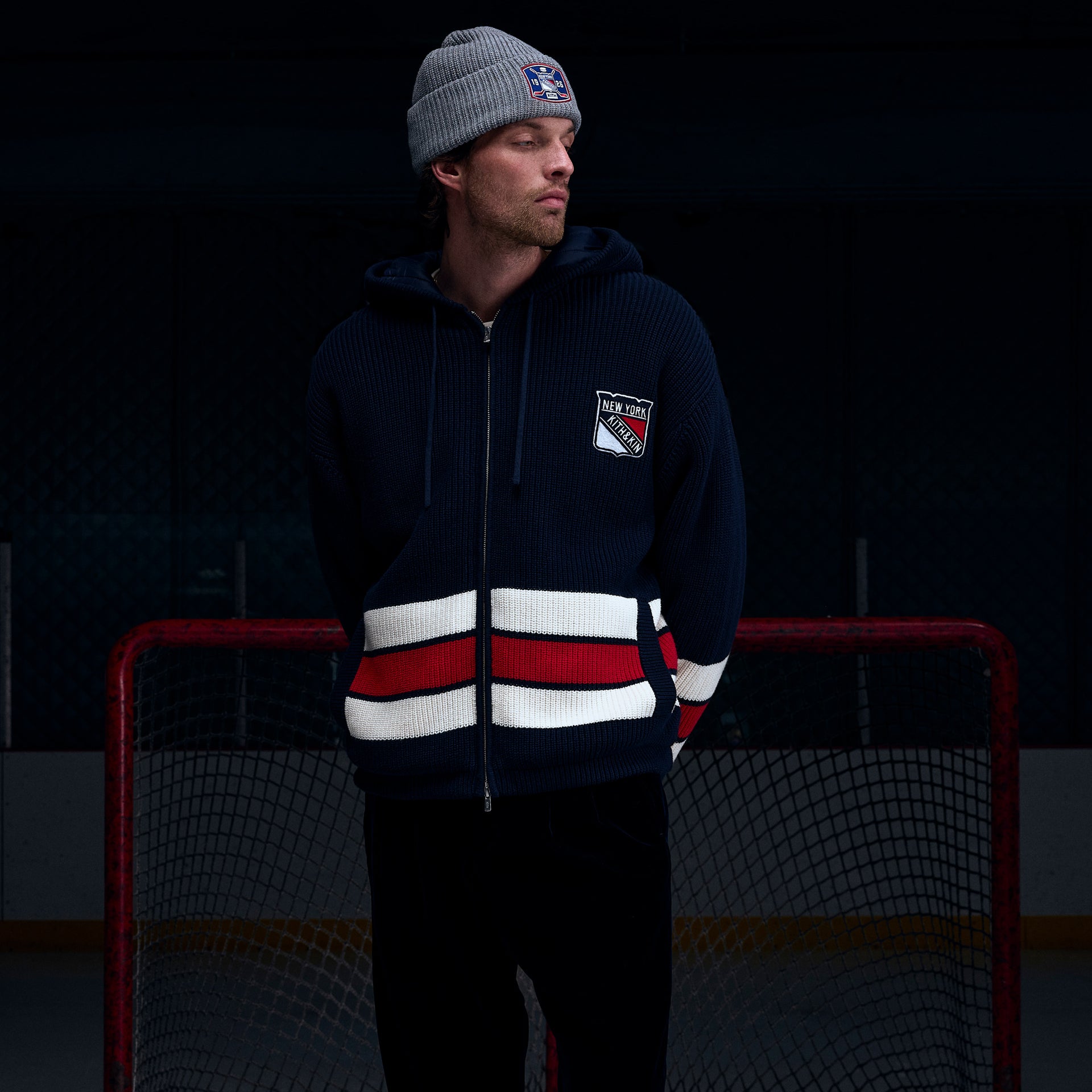 Kith for the New York Rangers Sierra Knit Bomber - Nocturnal