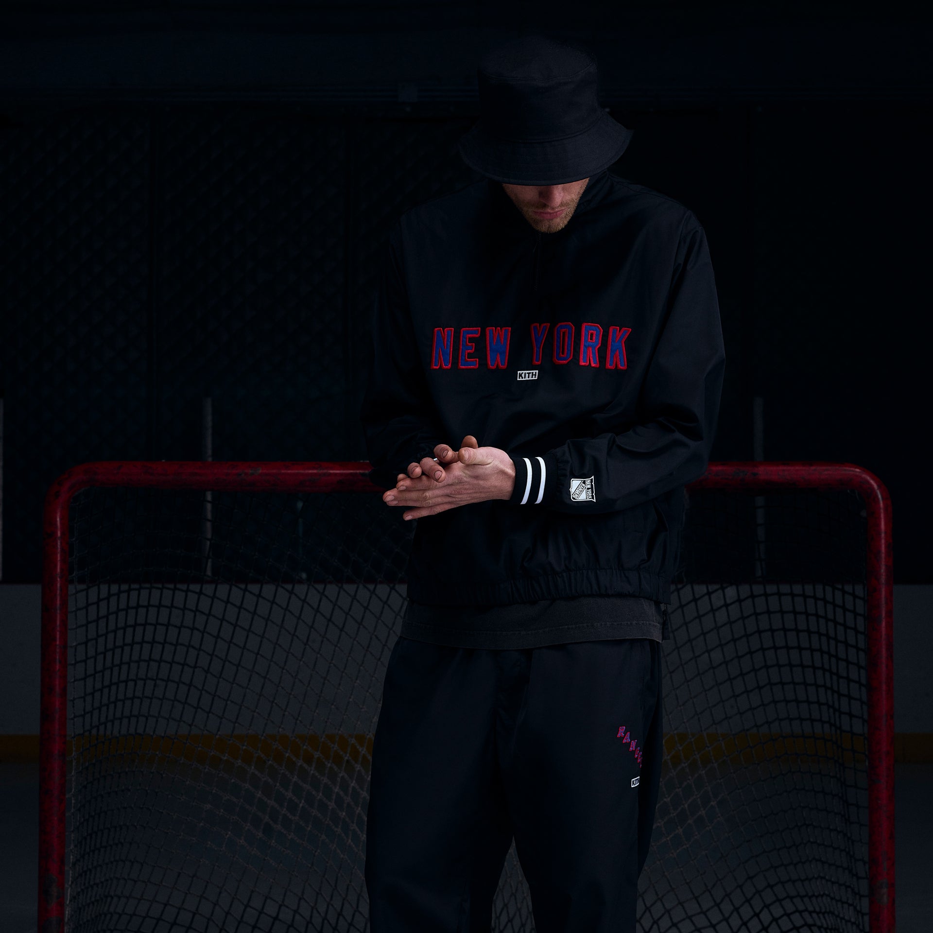 Kith for the New York Rangers Nylon Quarter Zip - Black