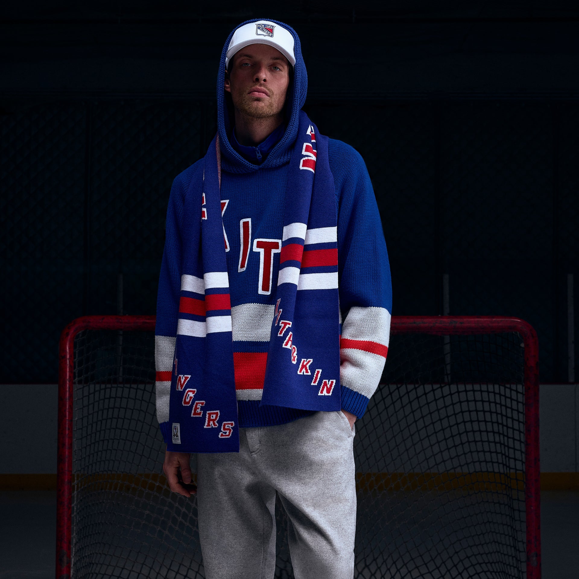 Kith for the New York Rangers Hooded Delk Sweater - Cyclone