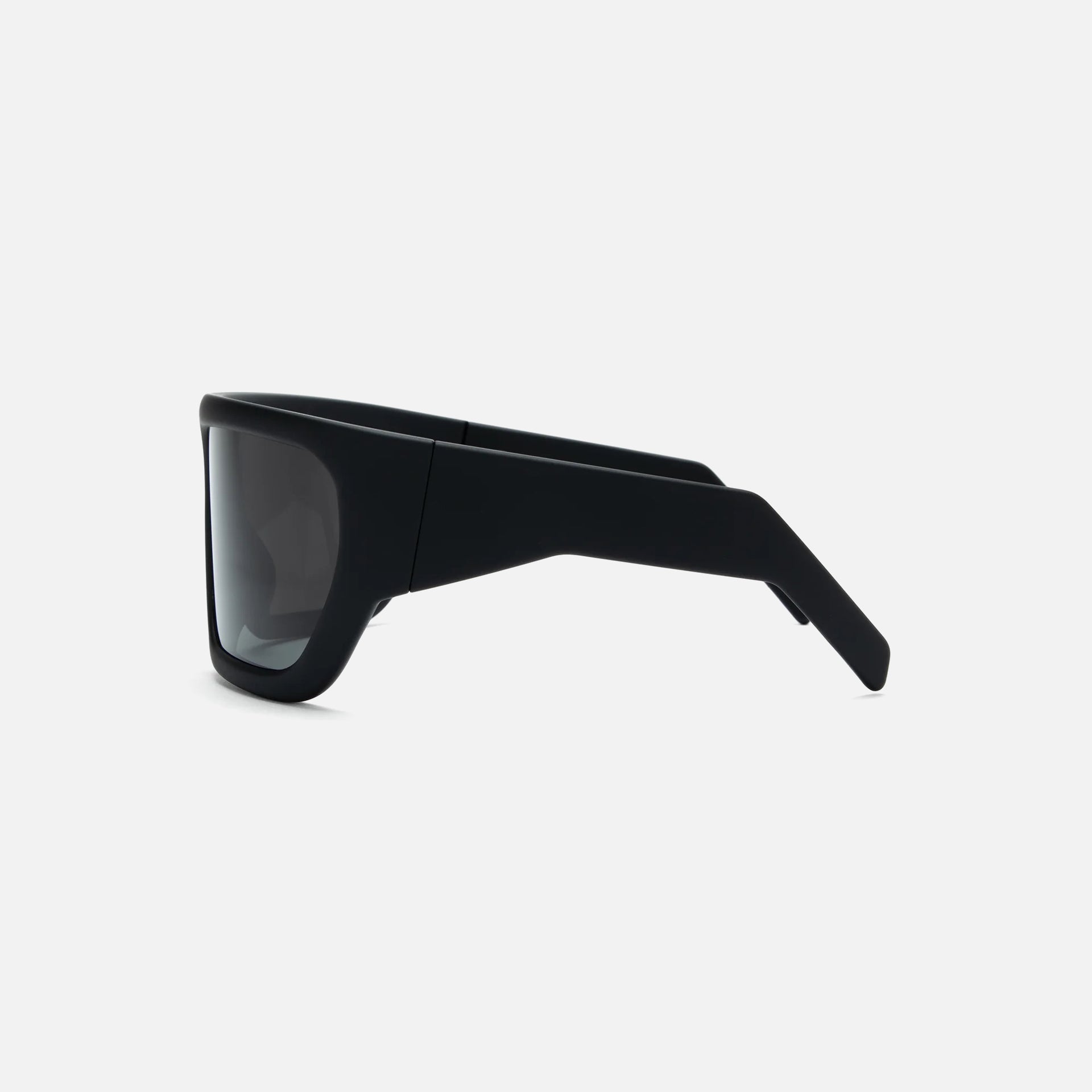 Rick Owens Davis Sunglasses - Black Temple / Black Lens