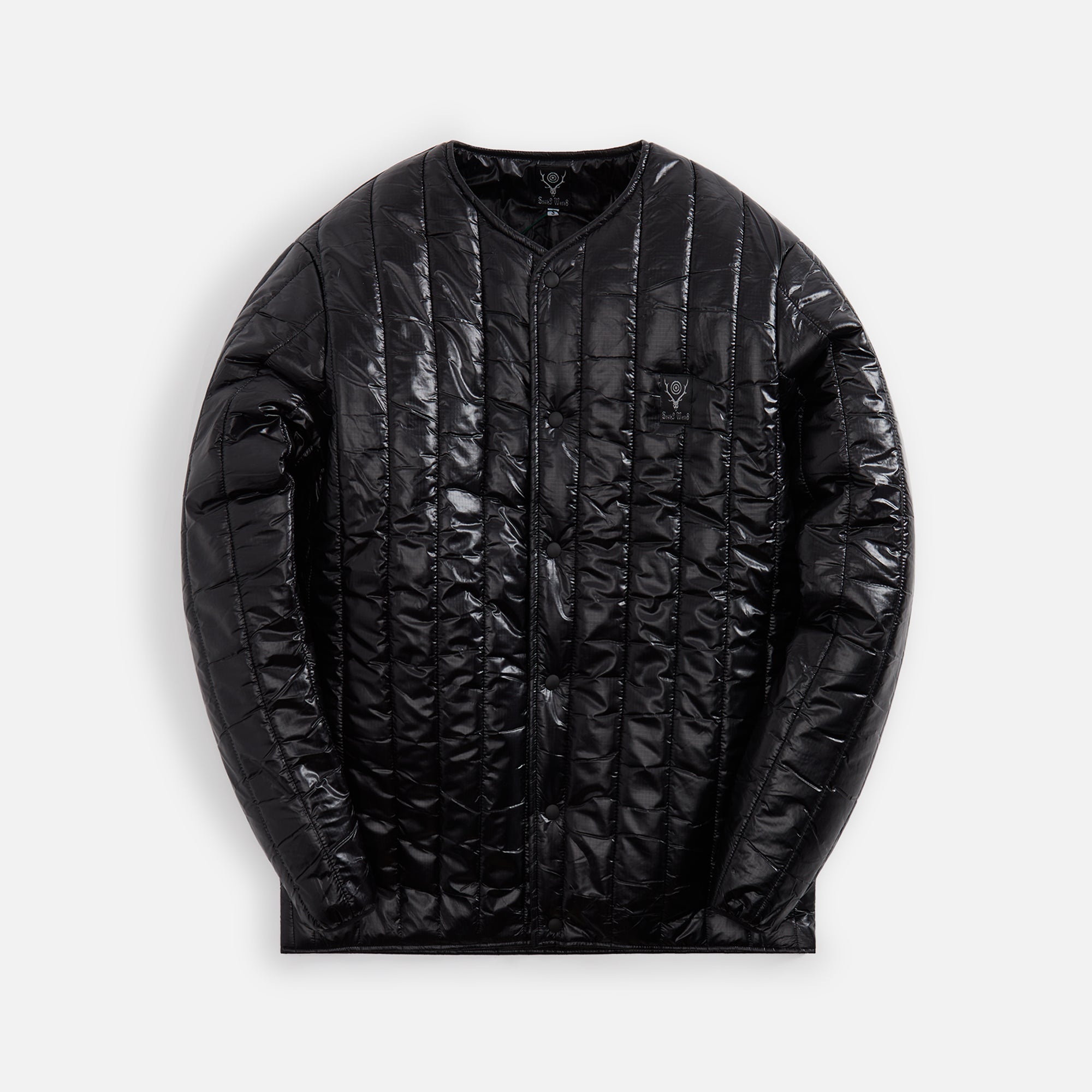 South2 West8 Quilted Crew Neck Cardigan - Black – Kith