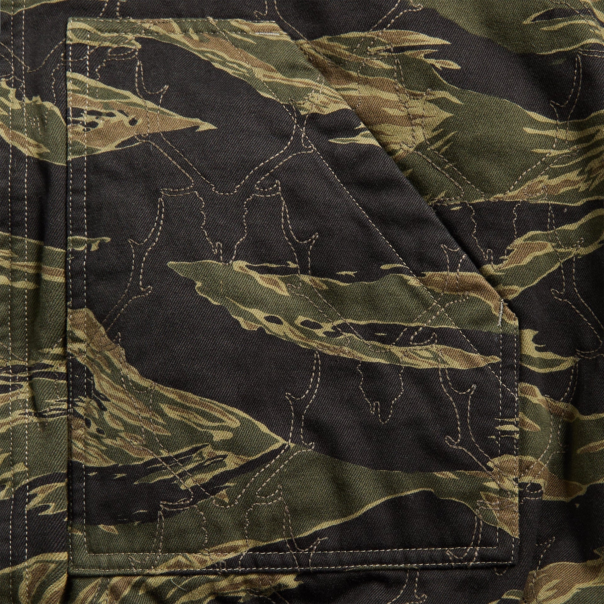 South2 West8 Zipped Work Hoody - Skull Quilting / Tiger Camo