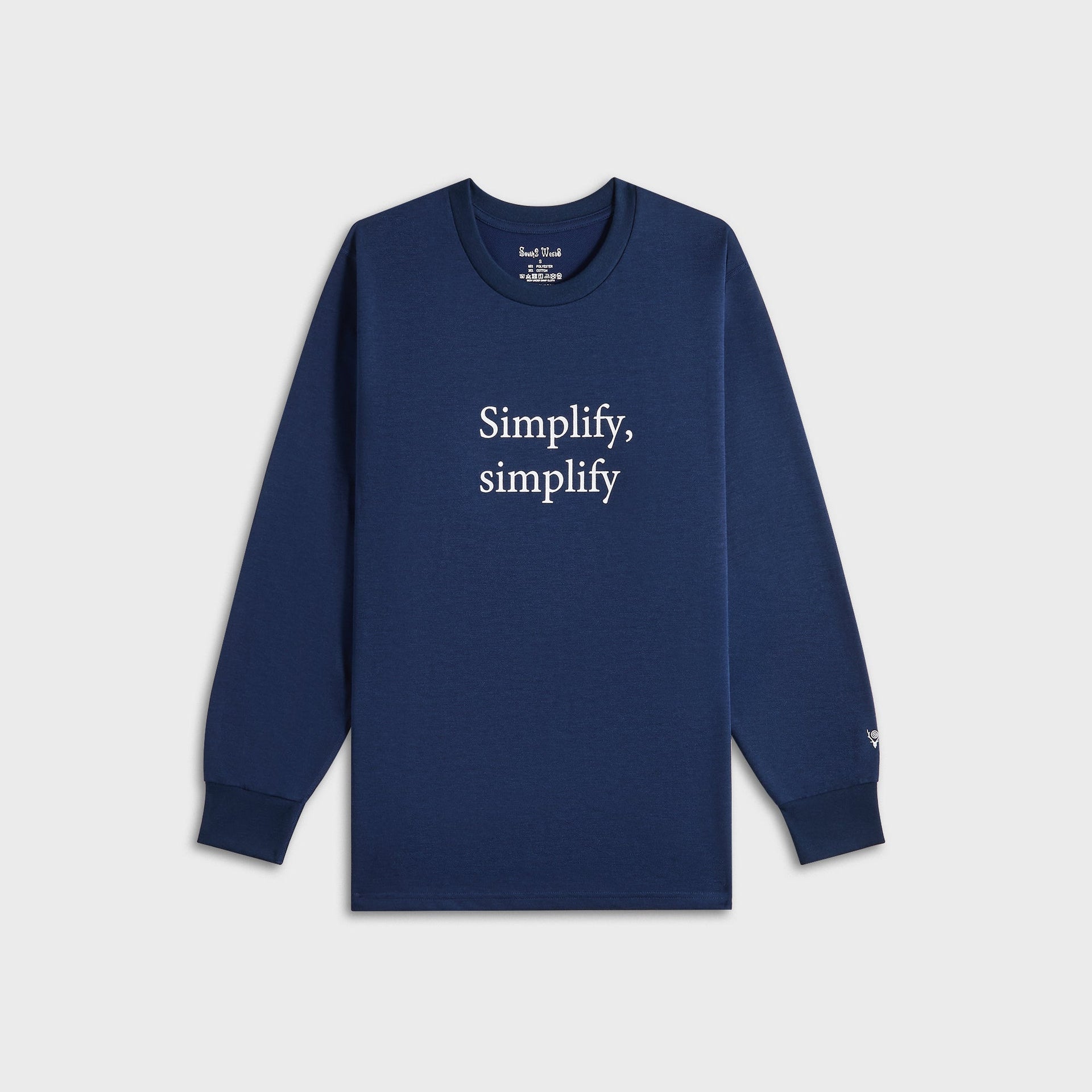 South2 West8 Simplify, Simplify Long Sleeve Crew Neck Tee - Navy