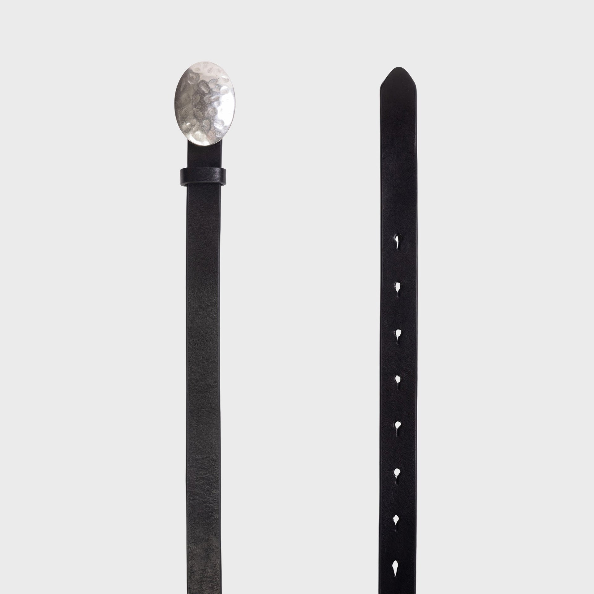 Black Suede Studio Sable Belt - Black / Silver