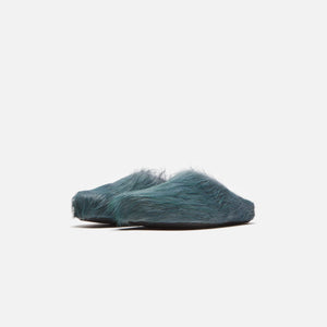 marni Blu Fussett Sabot Long Hair Calf Shade - Dark Limoges