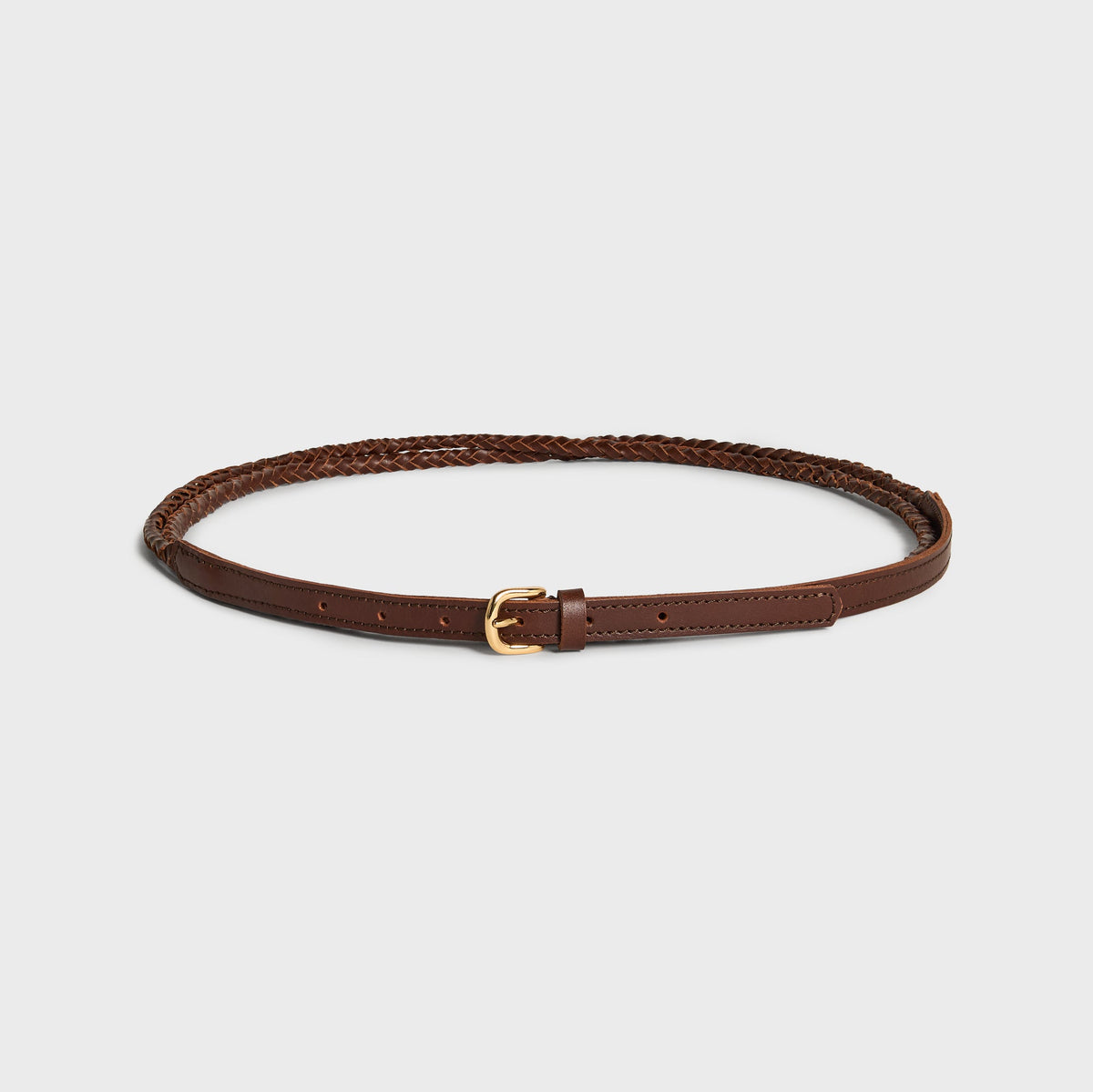 Kith 101 for SEVEN BY SEVEN String Braided Leather Long Belt - Mocha