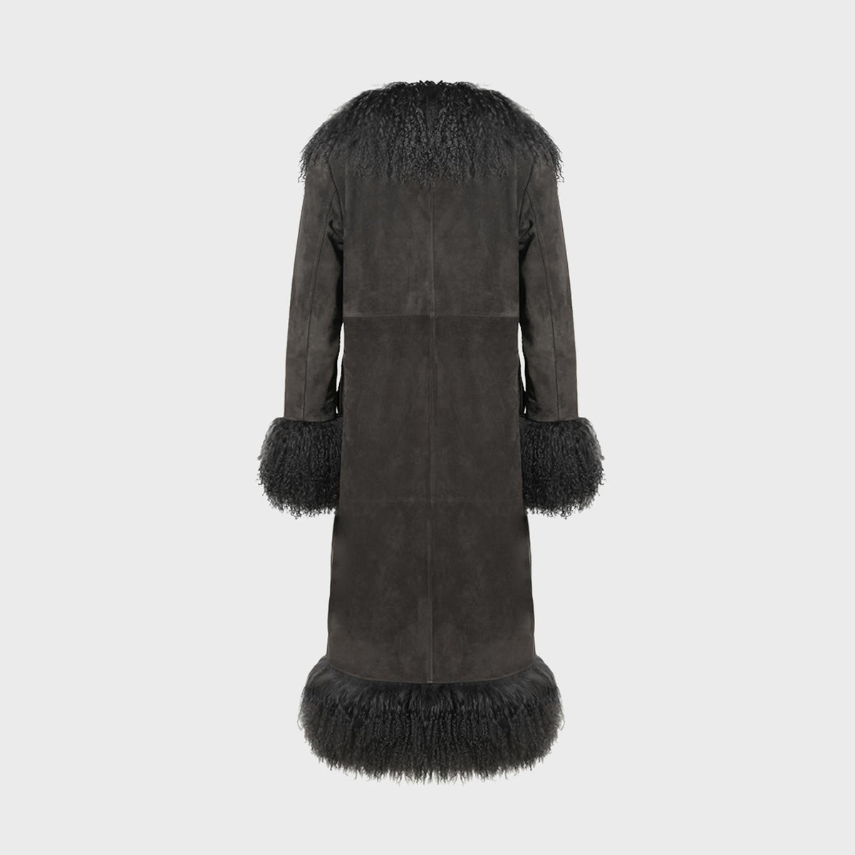 Susanna Chow Dorothy Suede Maxi Coat - Graphite