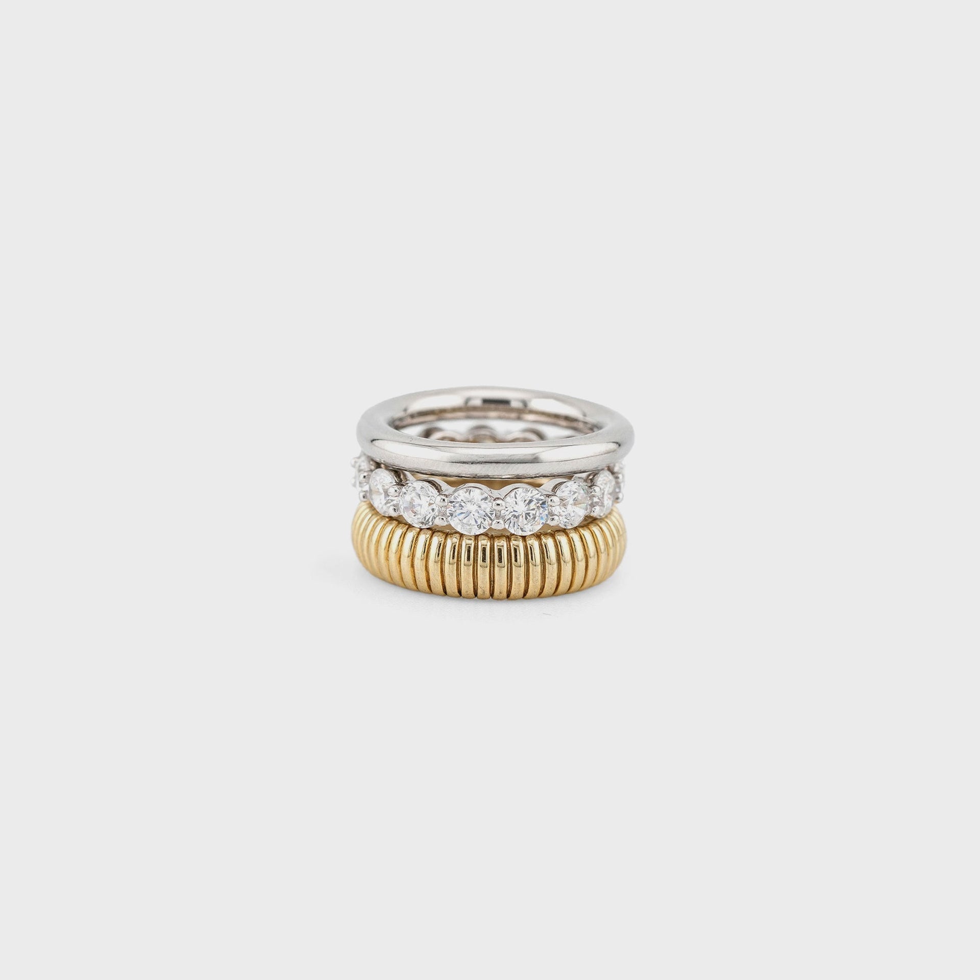 SHASHI Roux Ring Set of 3 - Gold / Silver