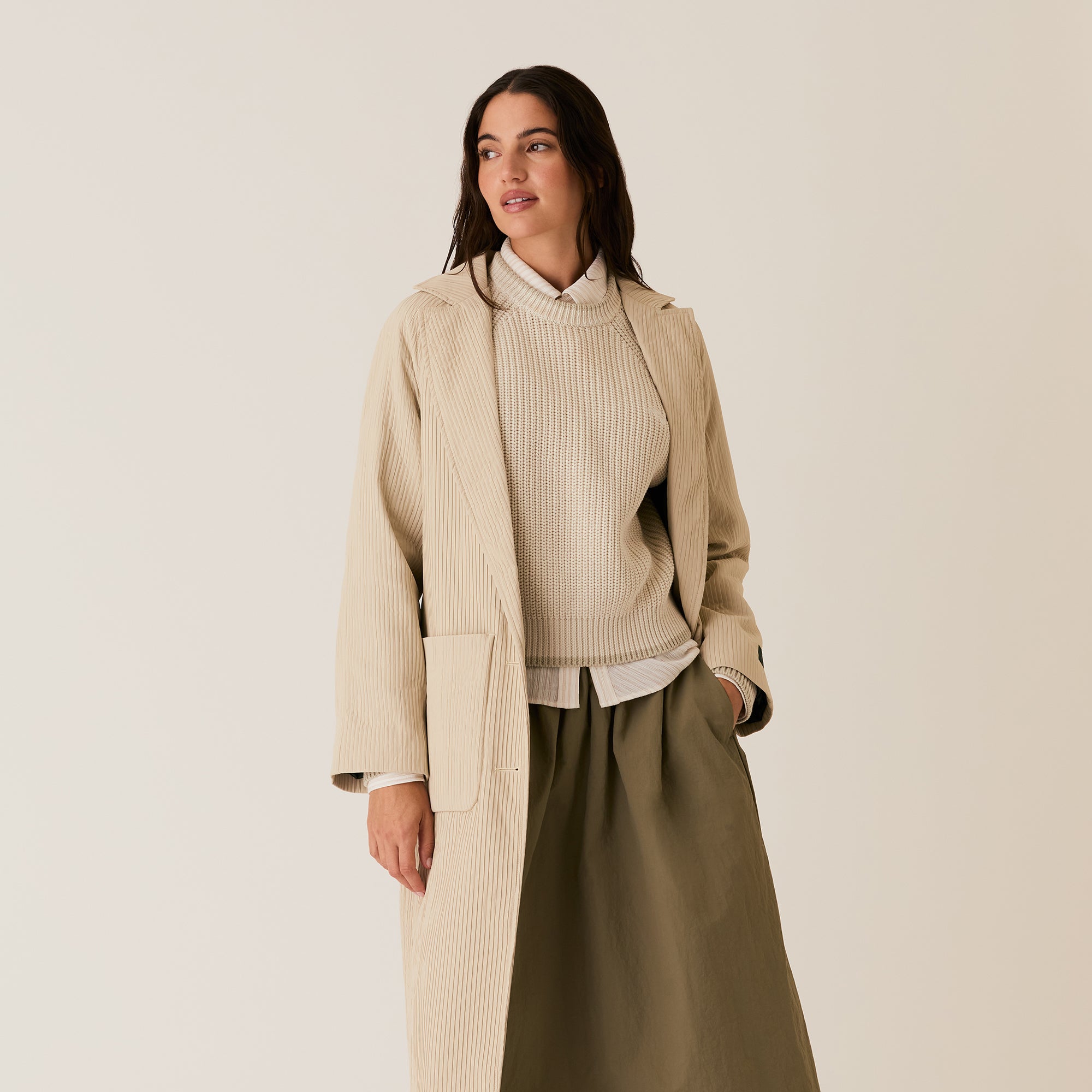 ジャケット・アウター Kith Women Rory Pleated Coat Kith Women Rory Pleated Coat - Oxide