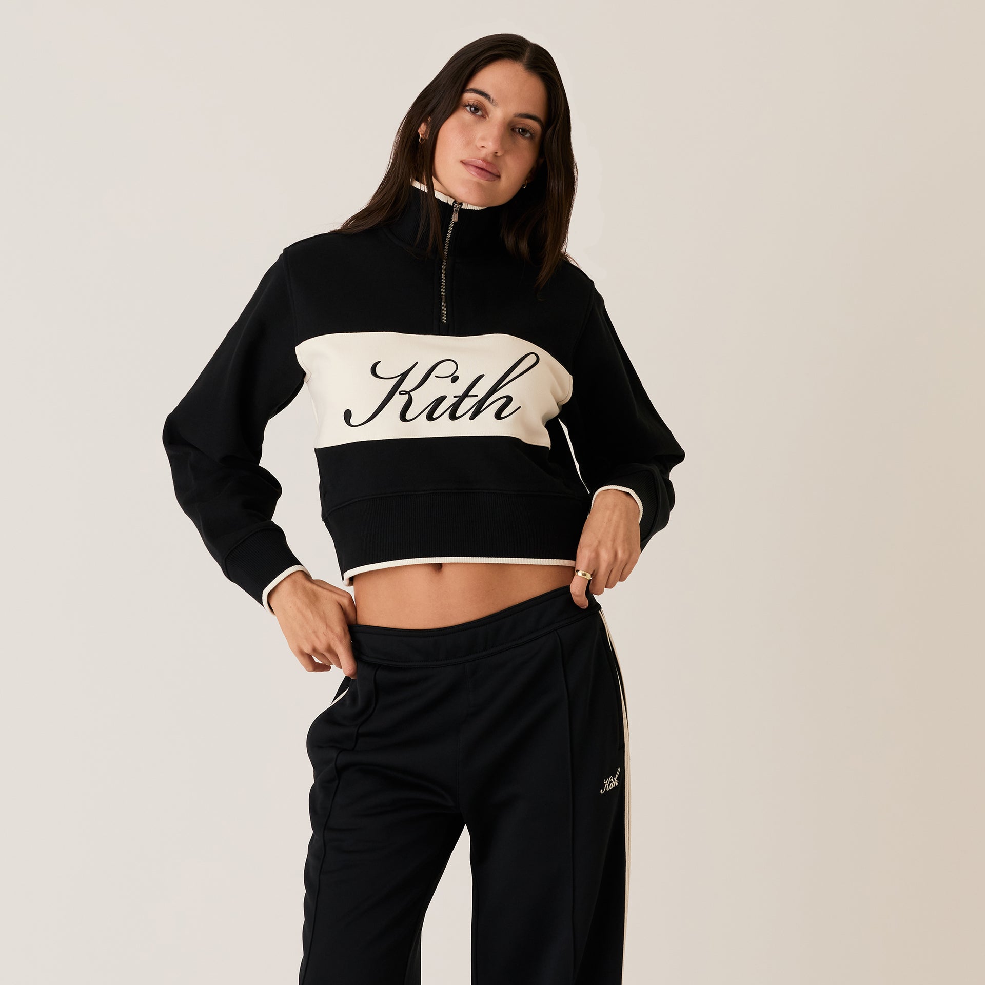 Kith Women Hunter II Script Quarter Zip - Black