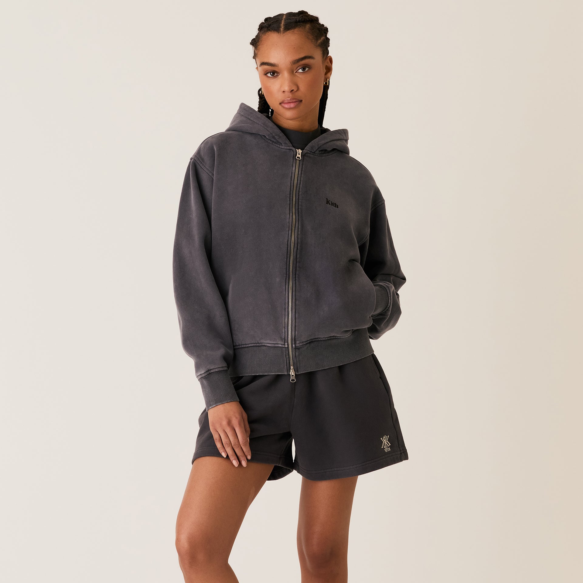 Kith Women Tanner Sueded Hoodie - Gotham