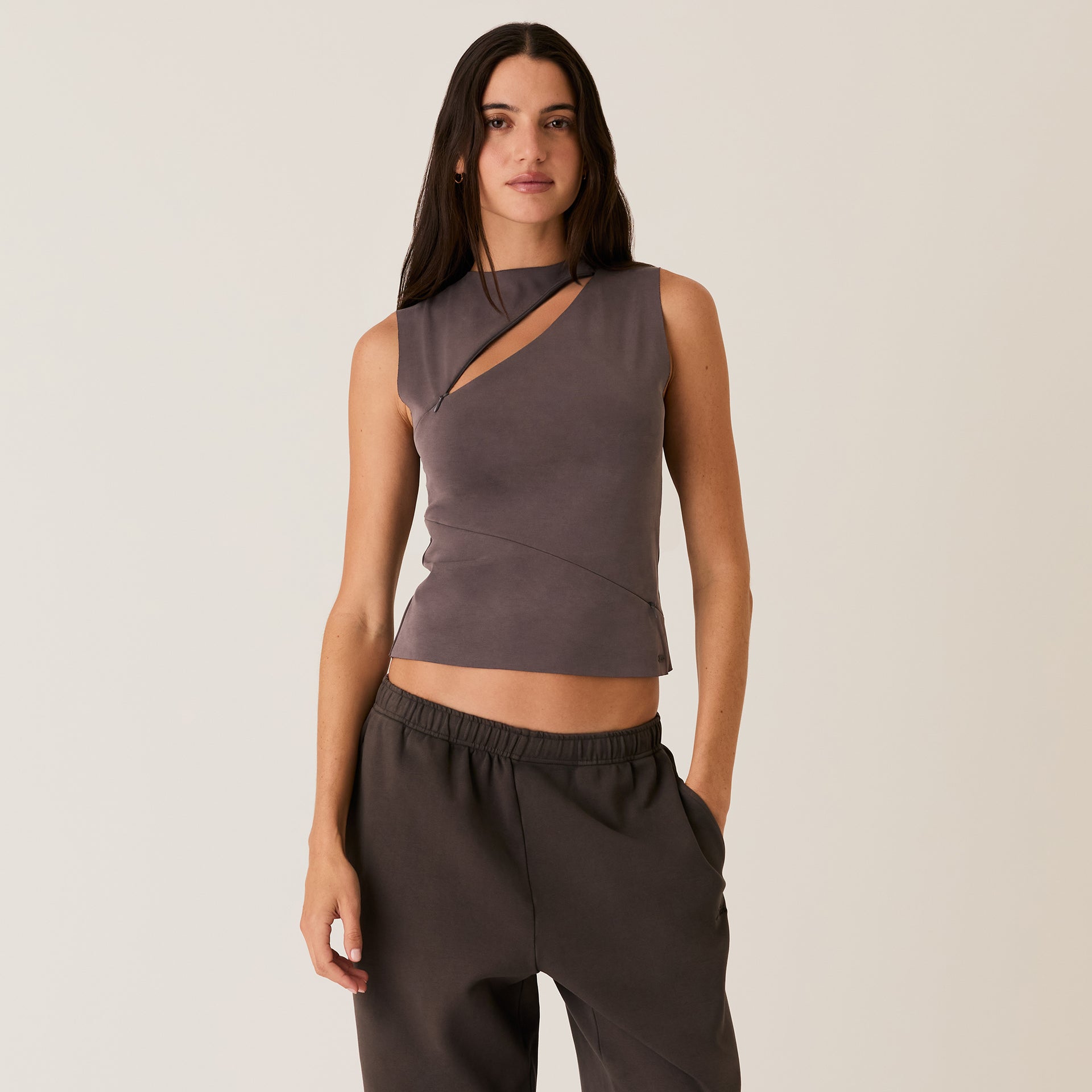 Kith Women Scarlett Zip Shell Tank - Hematite