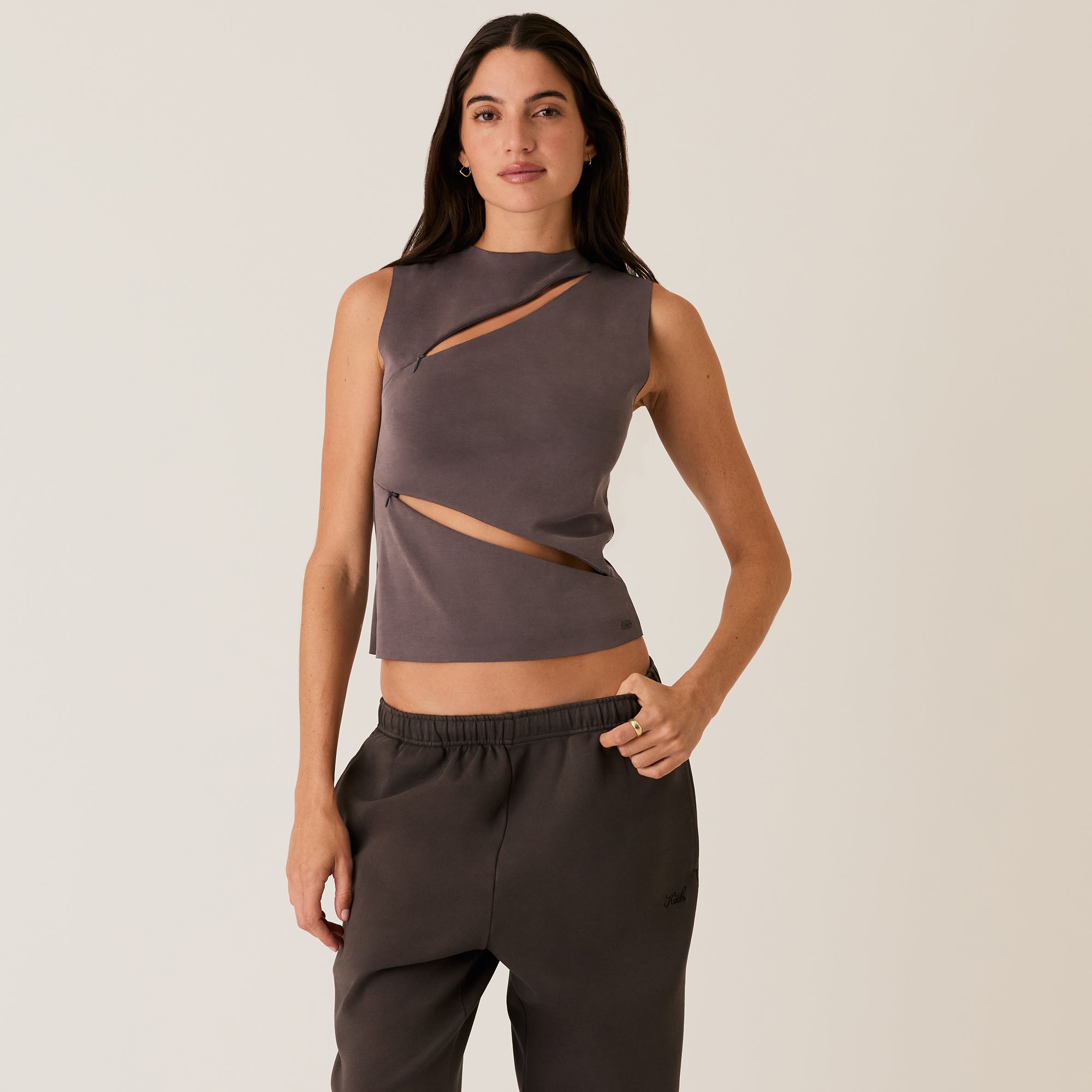 【2025年製 新品】 Shell Zip Scarlett Women Kith Tank Hematite - トップス