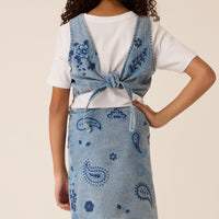 Kith Kids Floral Paisley Chambray Dress - Kent Light Wash