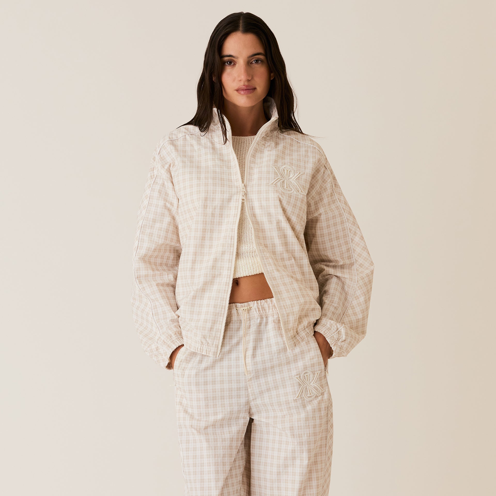 Kith Women Azariah Check Track Jacket-  White