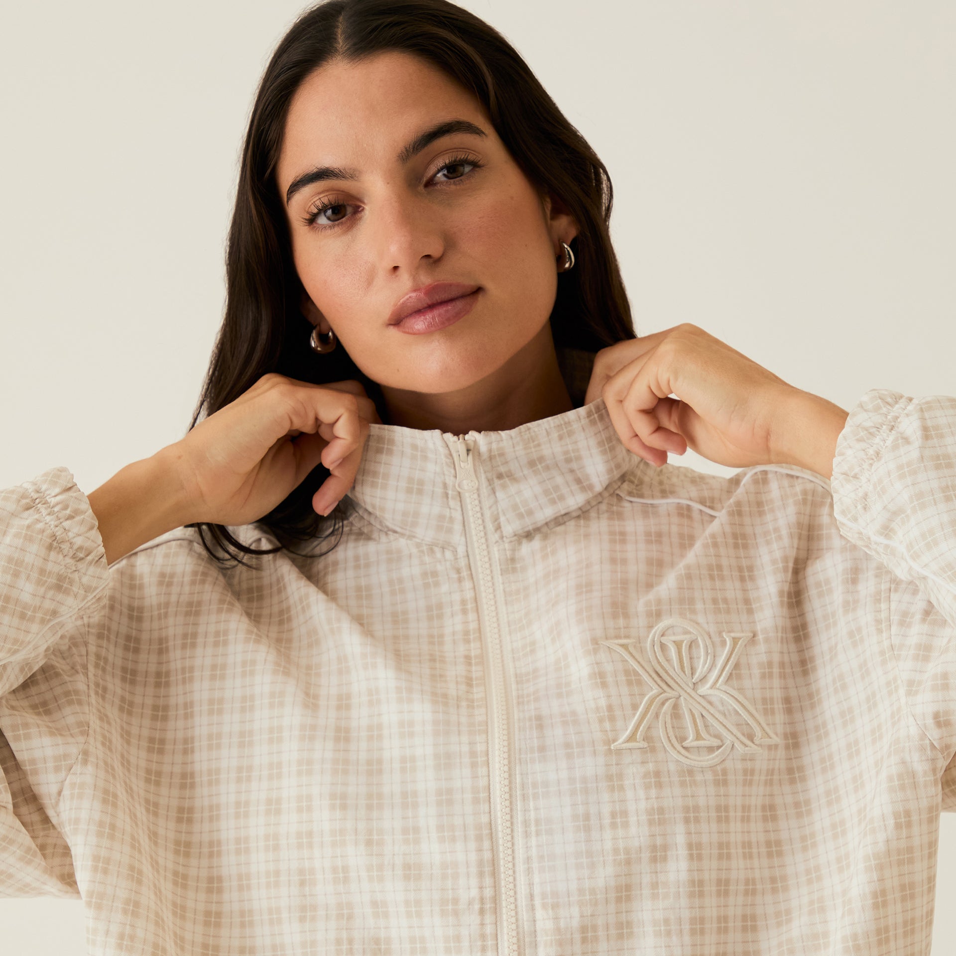 Kith Women Azariah Check Track Jacket-  White