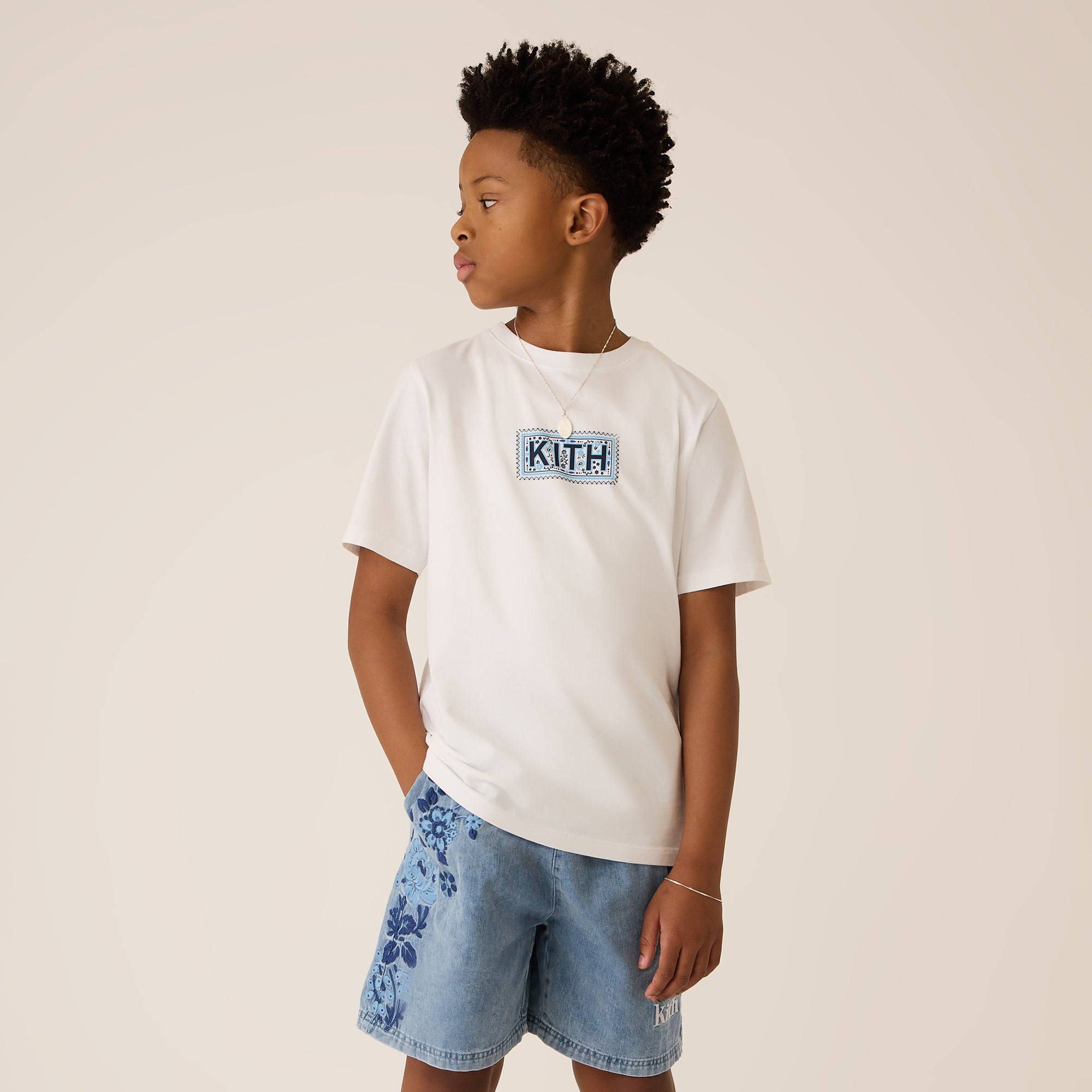 Kith Kids Jordyn Logo Mockneck Tank - White