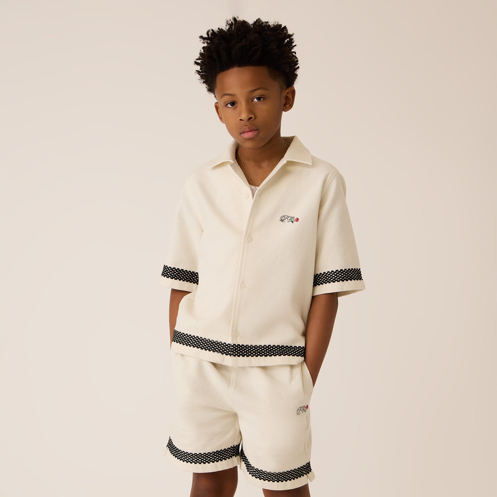 Kith Kids Novelty Logo Thompson Camp Short - Sandrift
