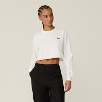 Kith Women Lucy II Cropped Long Sleeve Tee - White