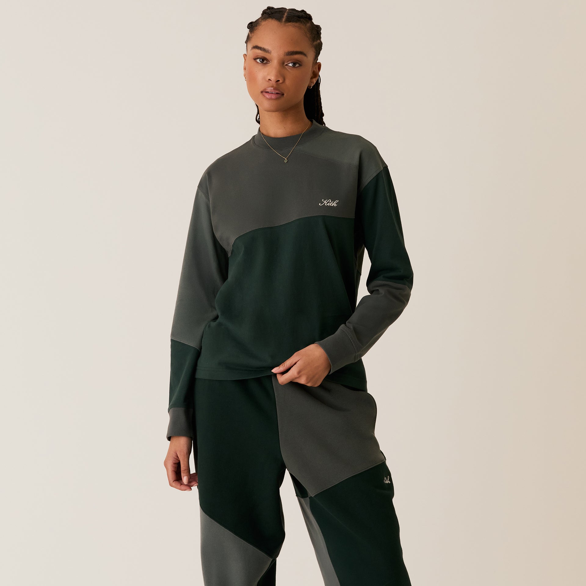 Kith Women Patchwork Oversized Sonoma Long Sleeve - Stadium