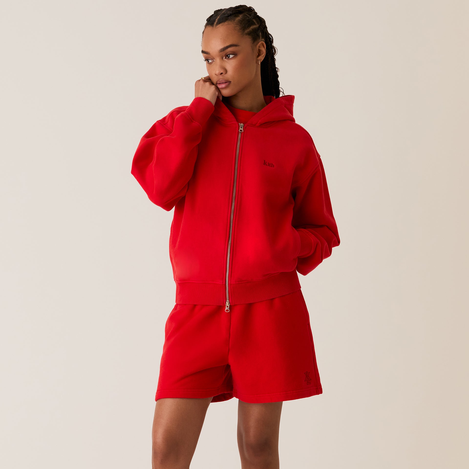 Kith Women Tanner Sueded Hoodie - Cinnabar