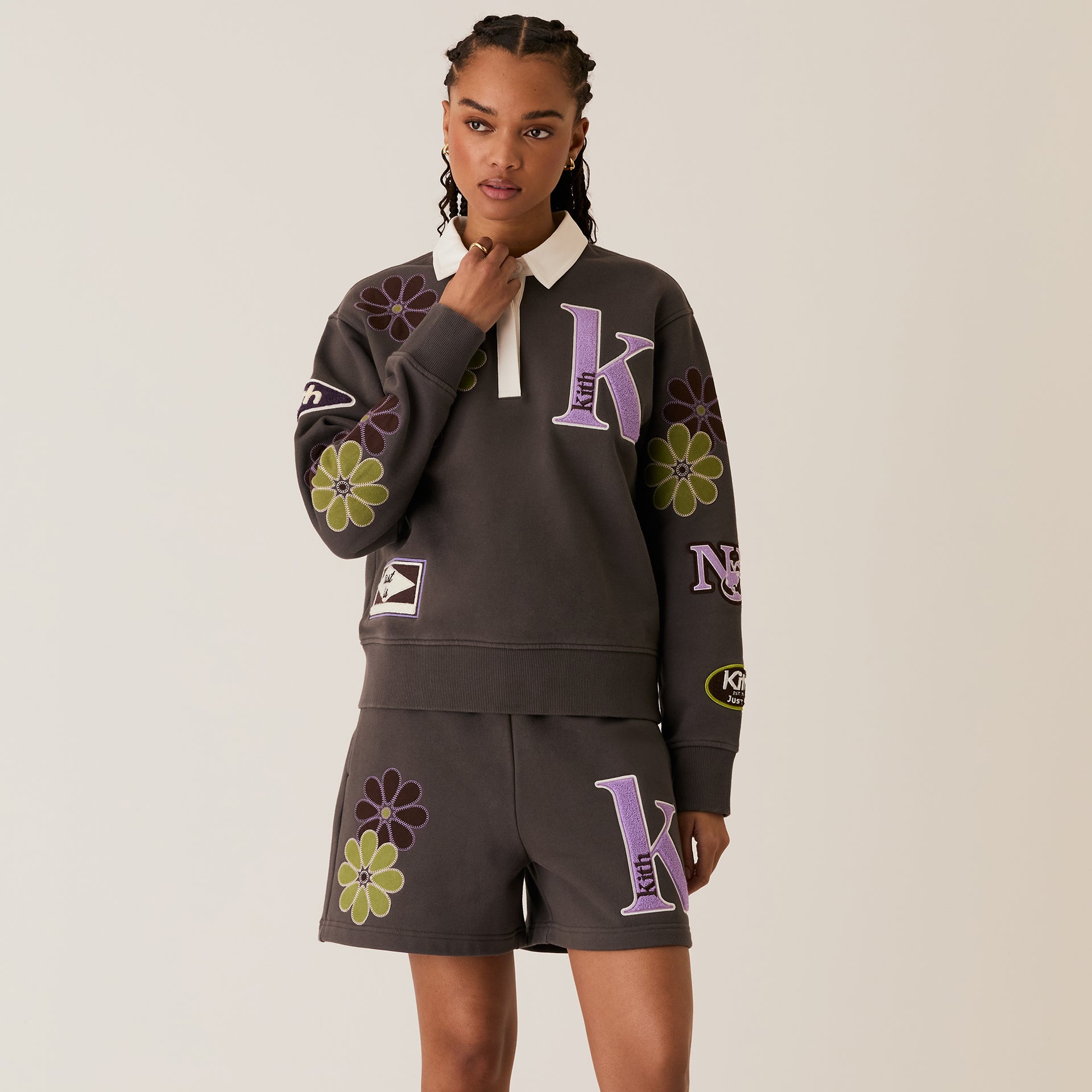 Kith Women Rayne Floral Sweatshort - Hematite