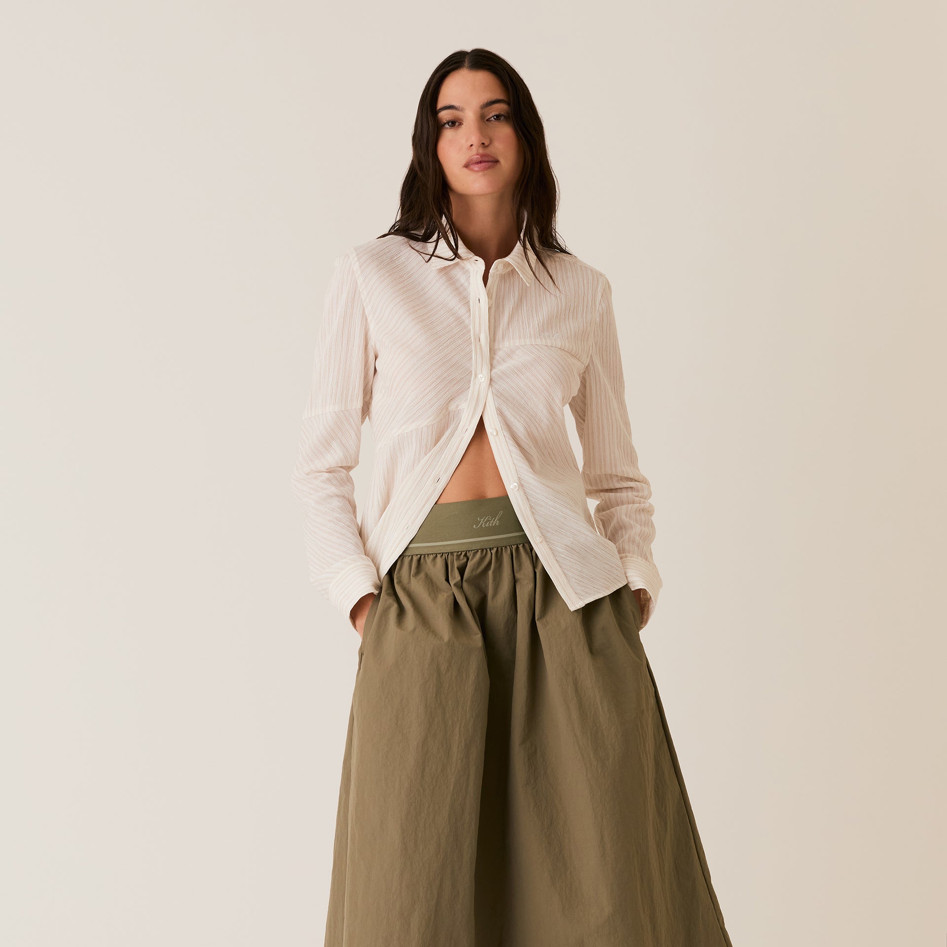 Kith Women Nadine Nylon Maxi Skirt - Canopy