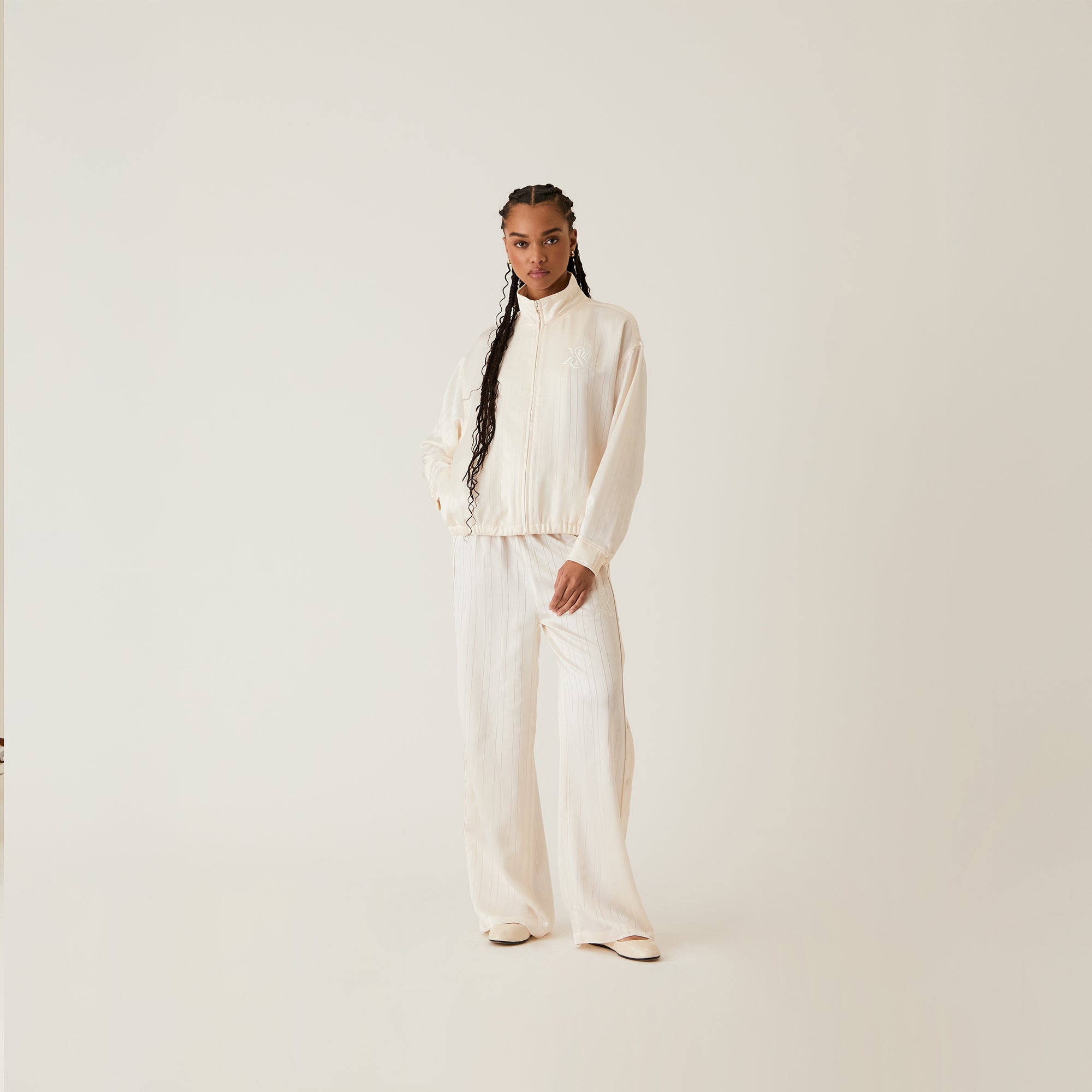 ★24AW 新作★Kith Women Florin Satin Tearaway Pant Kith Women Florin Tearaway Pant - Whisper