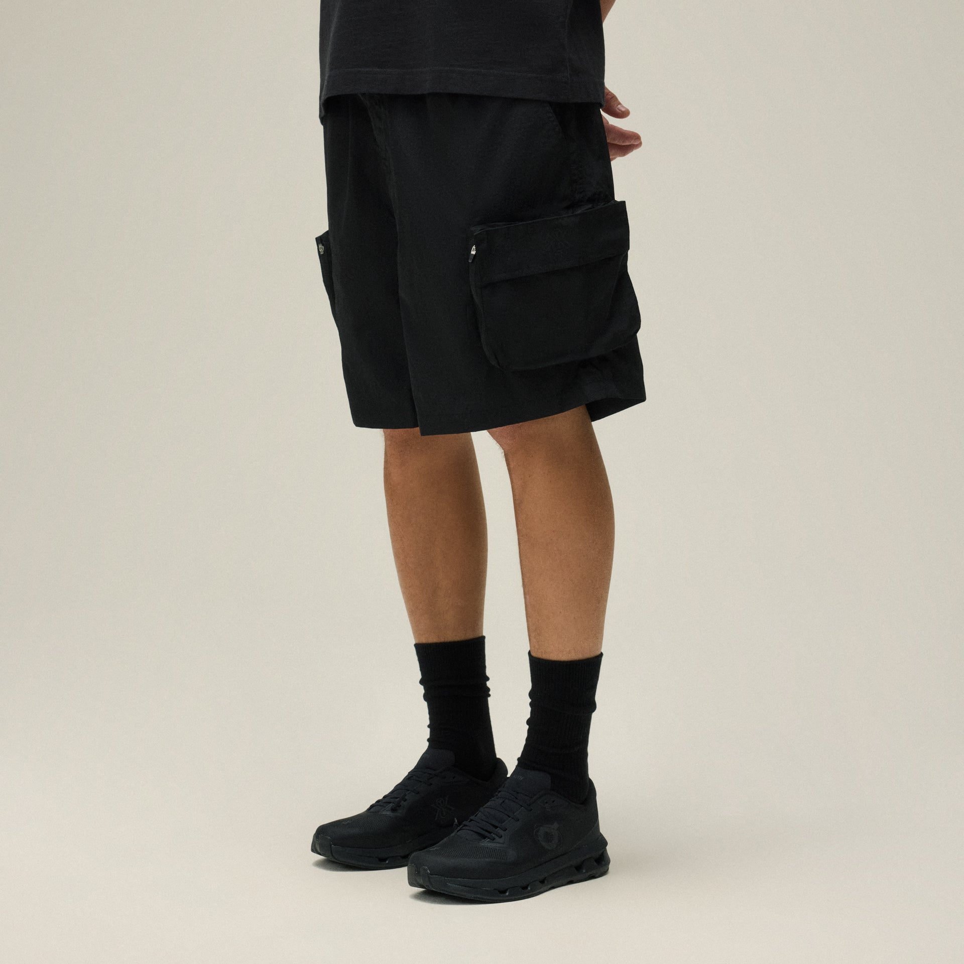 Kith Wrinkle Nylon Evan Cargo Short - Black