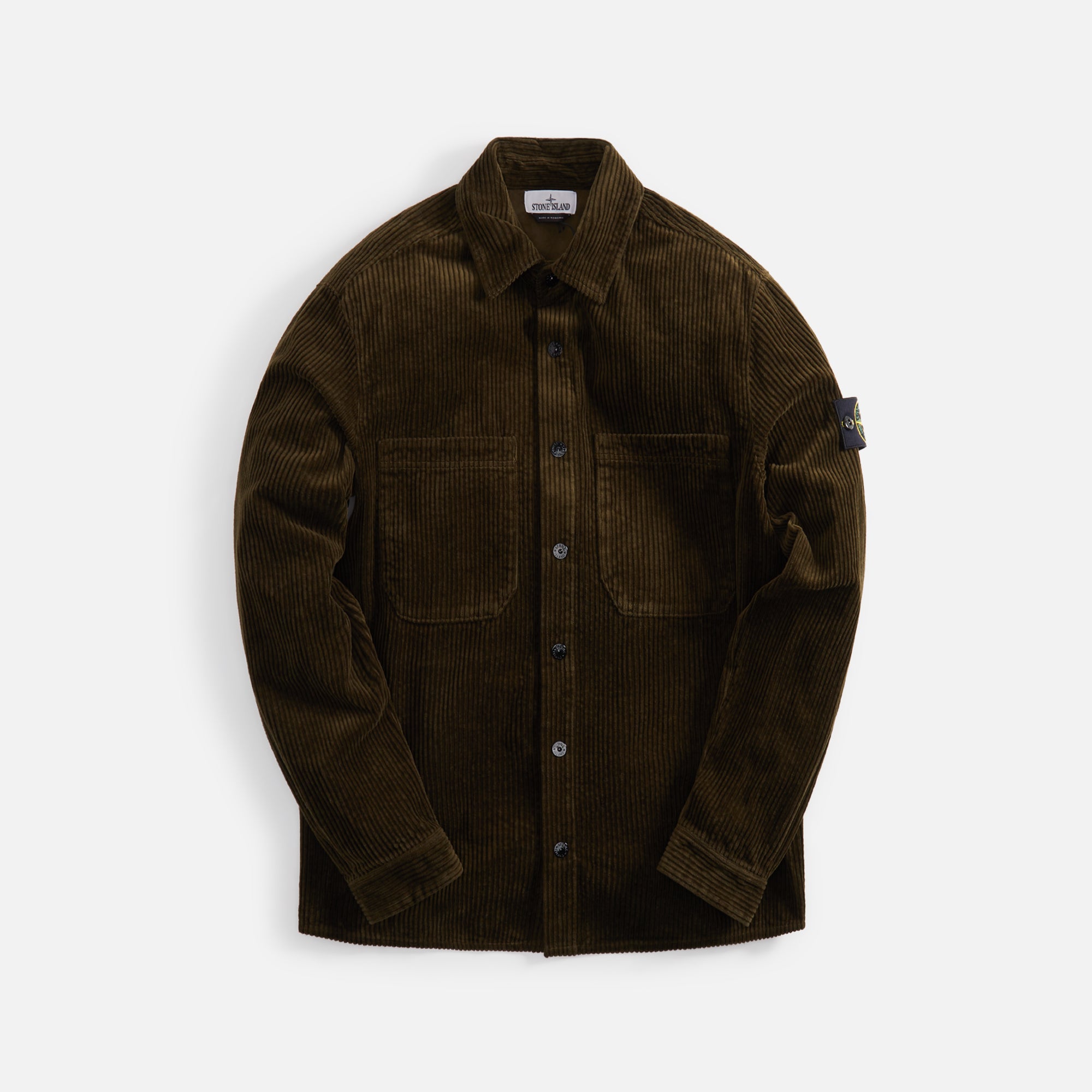 Stone island deals corduroy shirt olive