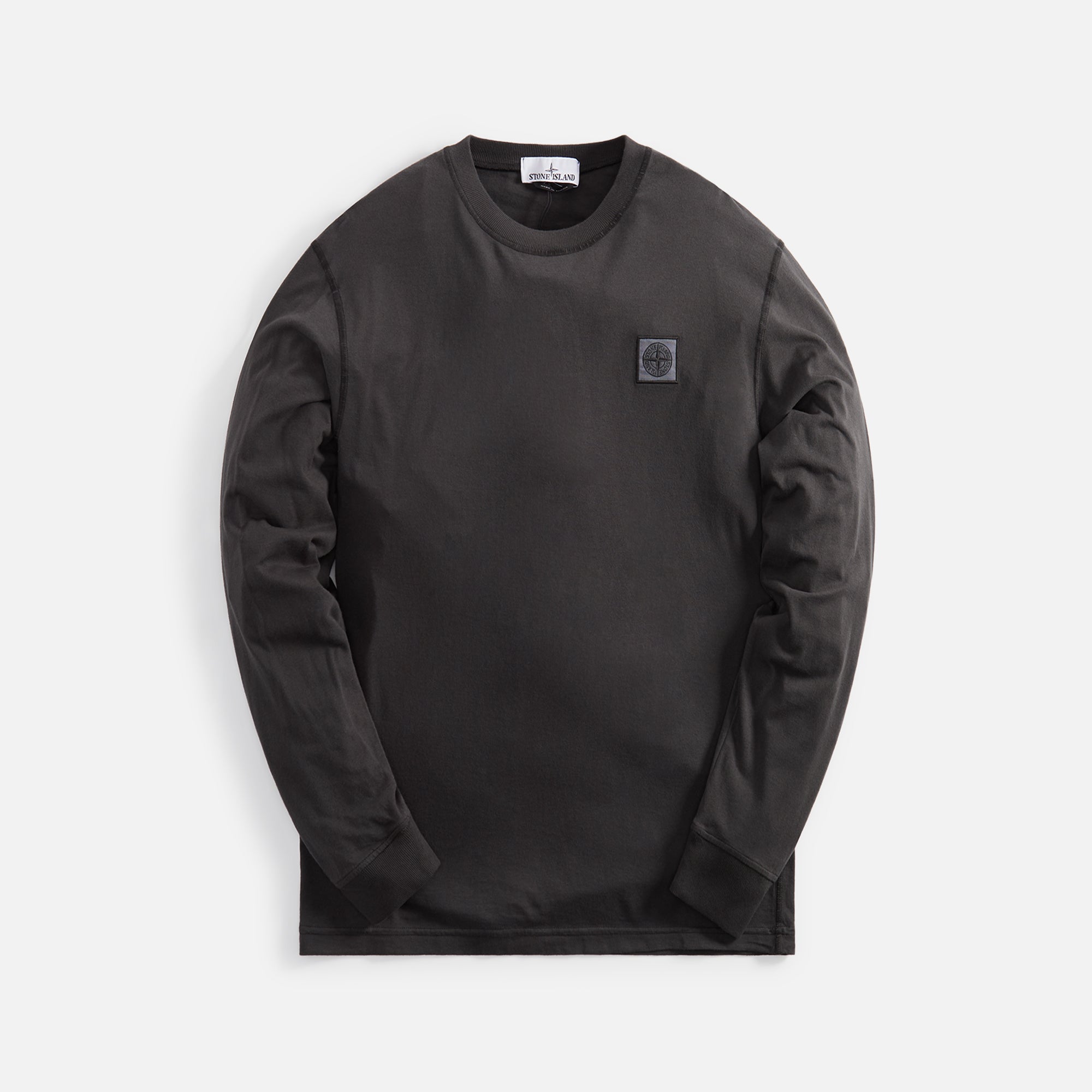 Stone Island Garment Dyed Long Sleeve Tee - Charcoal