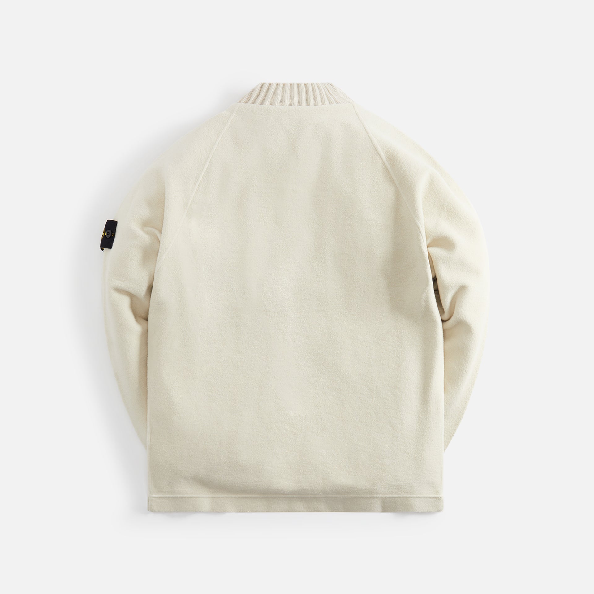 Stone Island Fill Rib Pure Wool Mock Neck Knit - Plaster